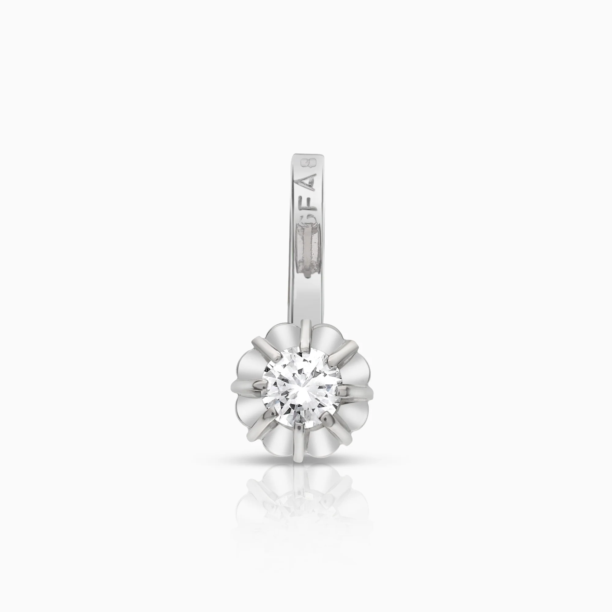 Solitaire pendant 0.08ct 18K white gold