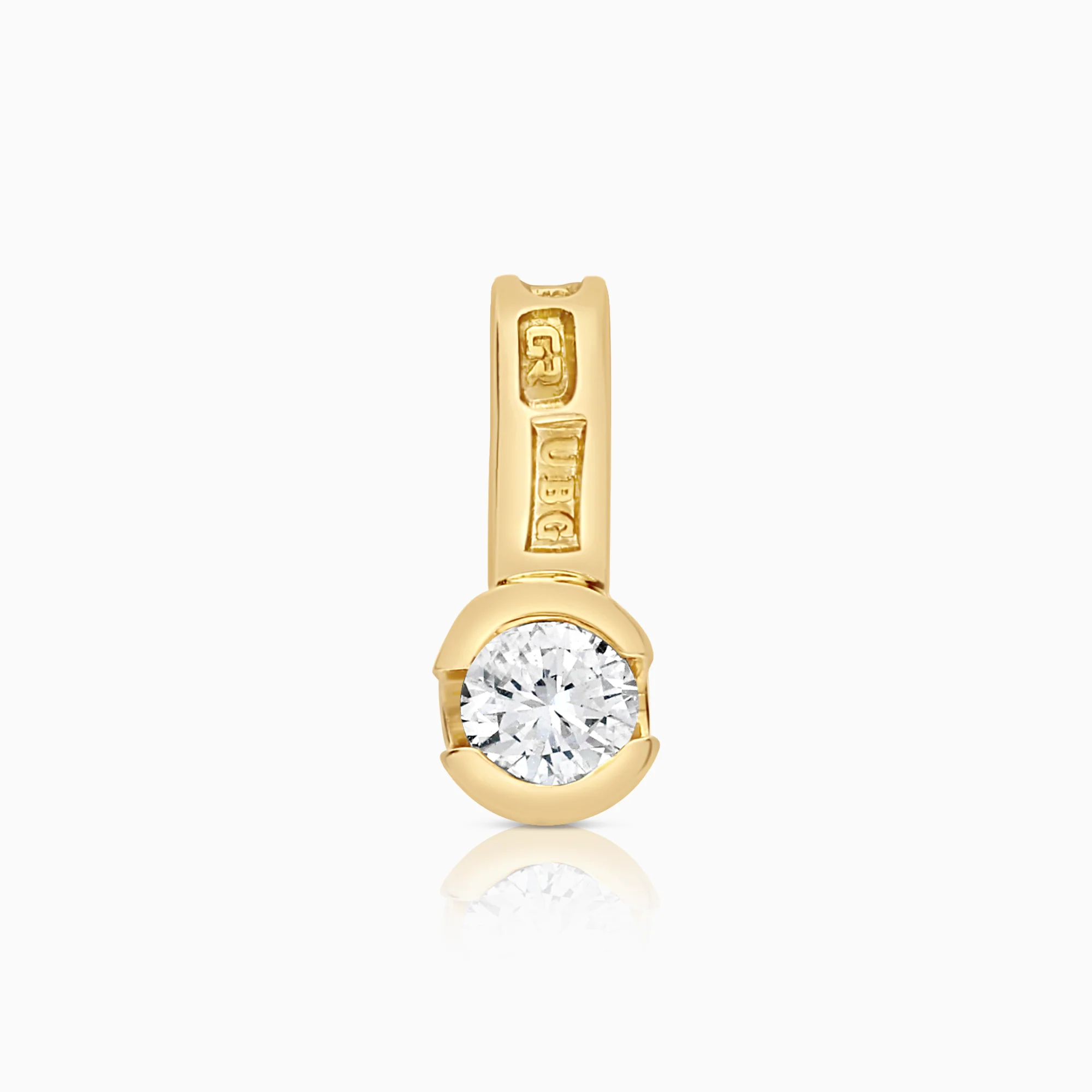 Solitaire pendant 0.09ct 18K gold