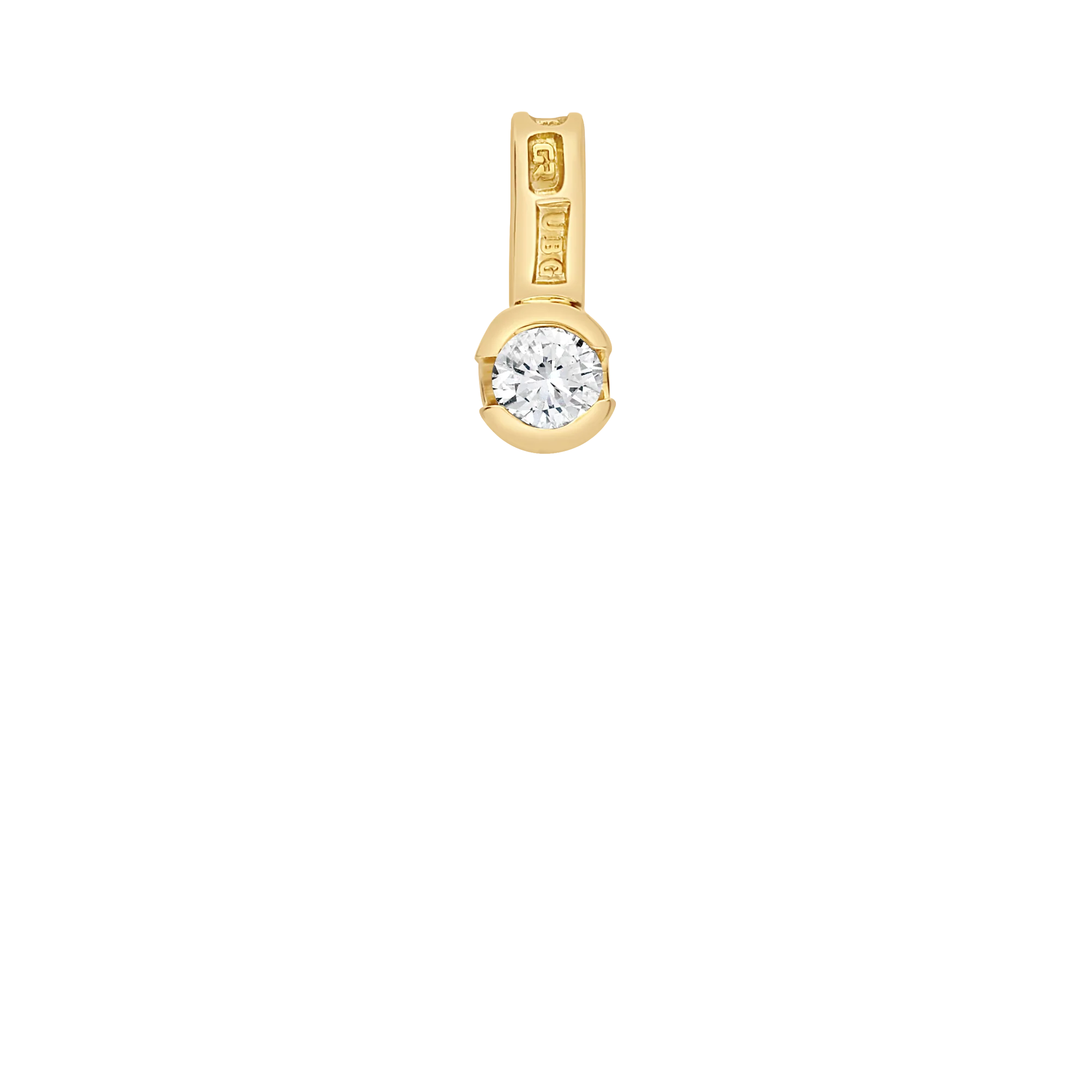 Solitaire pendant 0.09ct 18K gold - Image 2