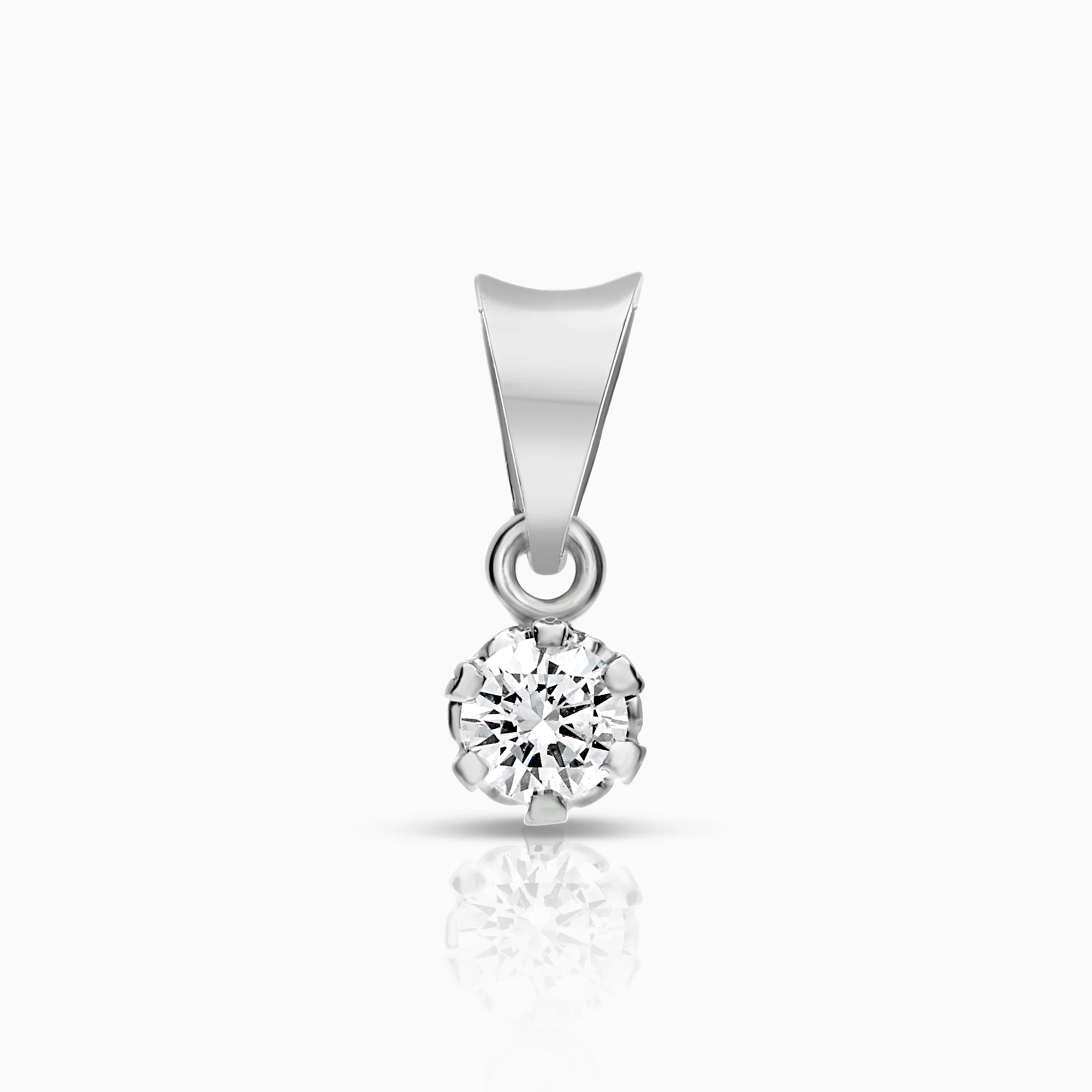 Solitaire pendant 0.10ct 18K white gold
