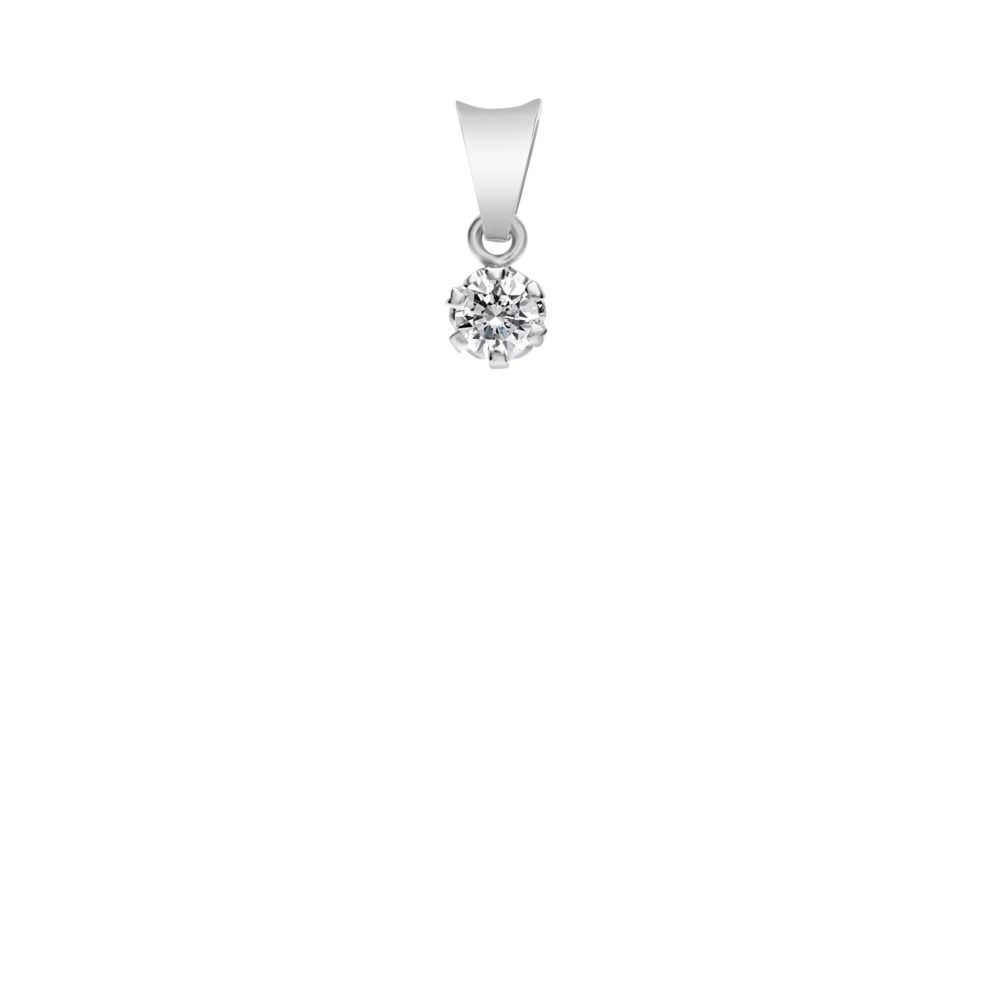 Solitaire pendant 0.10ct 18K white gold - Image 2
