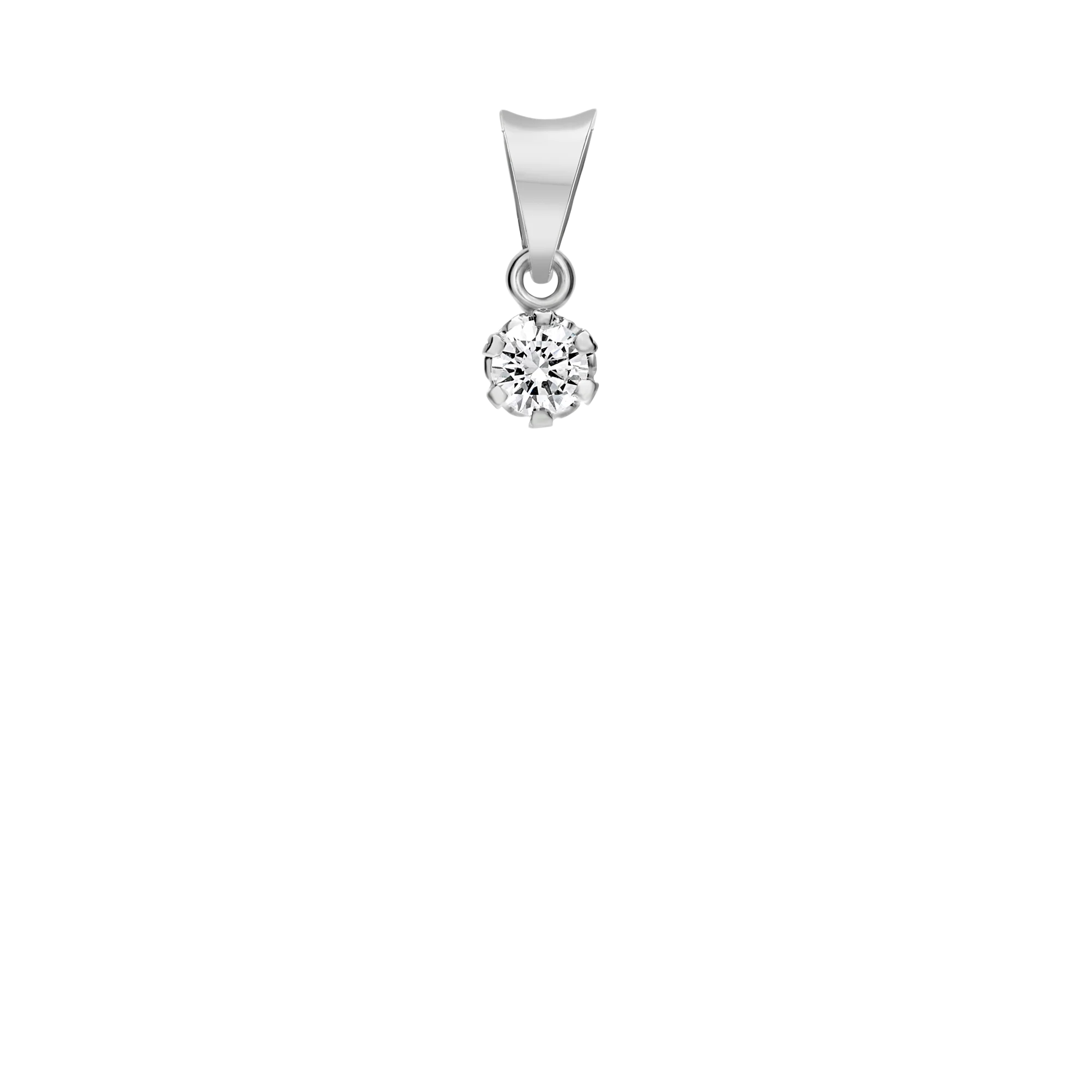 Solitaire pendant 0.10ct 18K white gold - Image 2