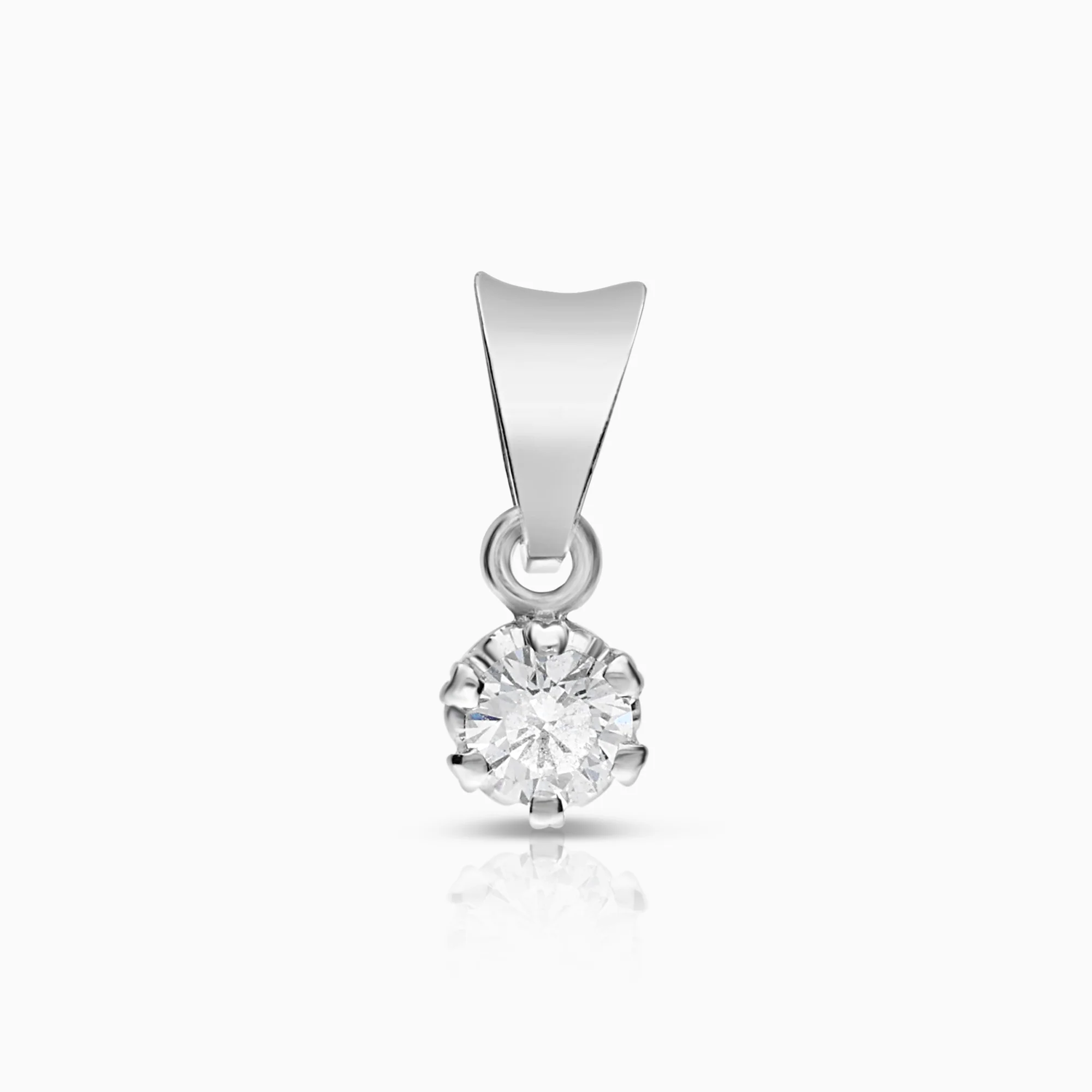 Solitaire pendant 0.10ct 18K white gold