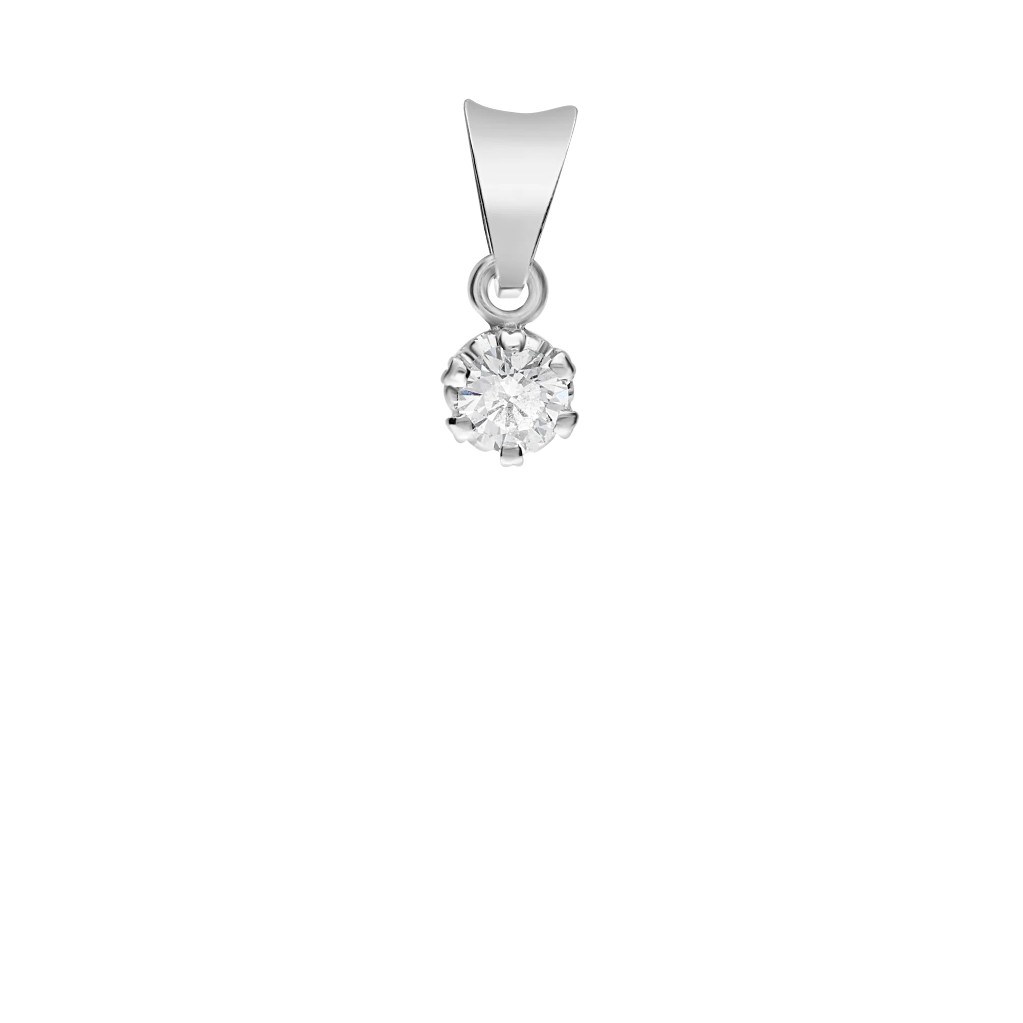 Solitaire pendant 0.10ct 18K white gold - Image 2
