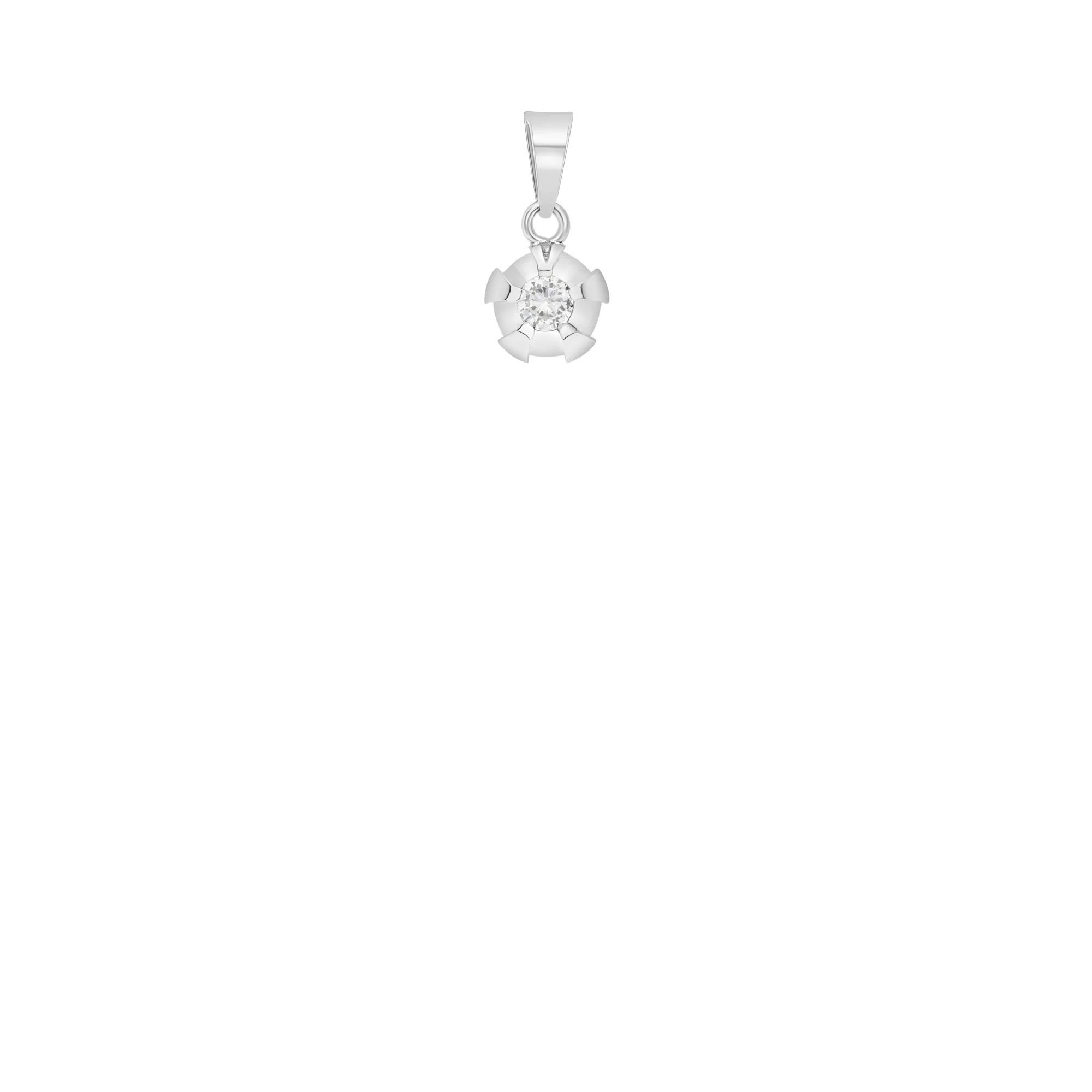 Solitaire pendant 0.10ct 18K white gold - Image 2