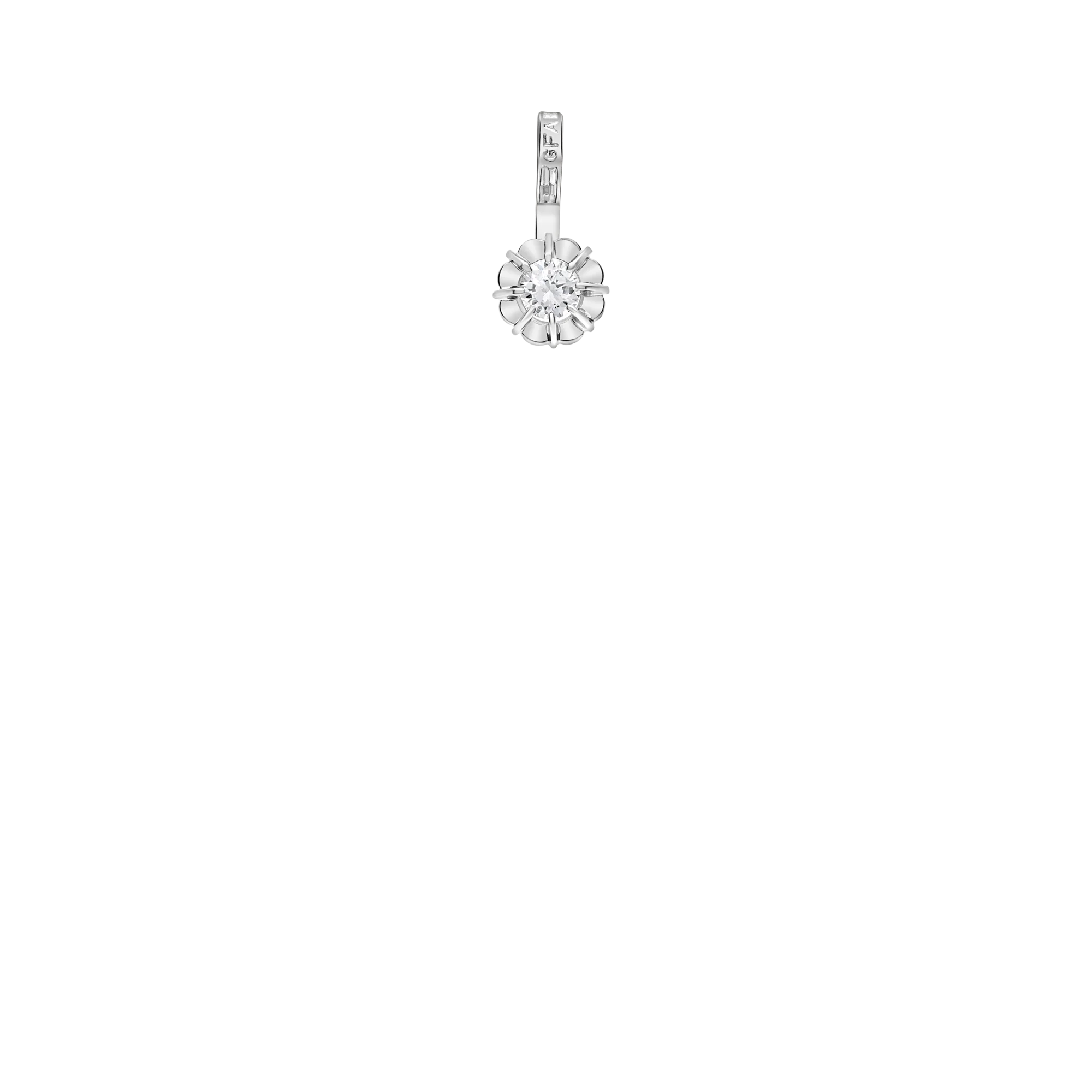 Solitaire pendant 0.10ct 18K white gold - Image 2