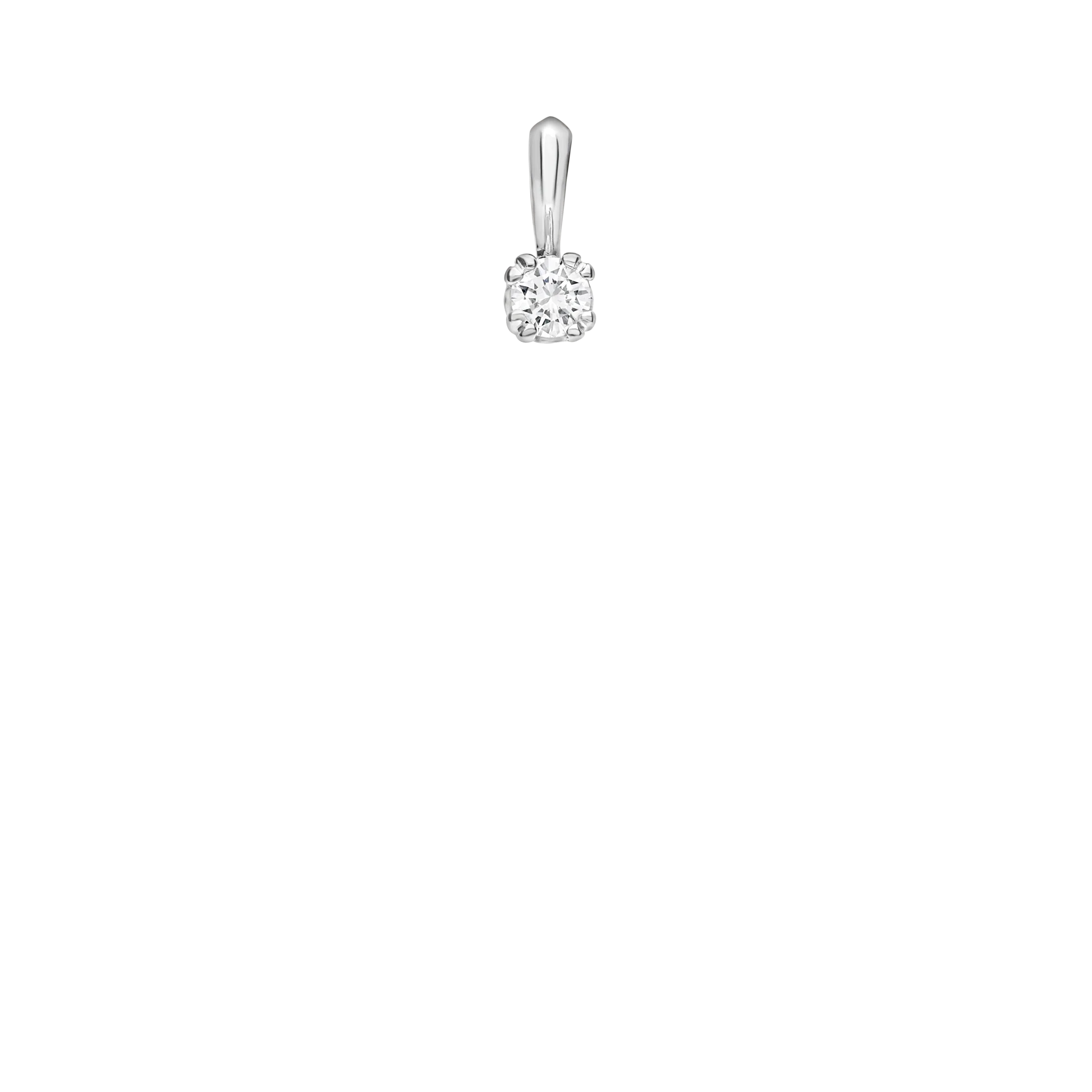 Solitaire pendant 0.11ct 18K white gold - Image 2
