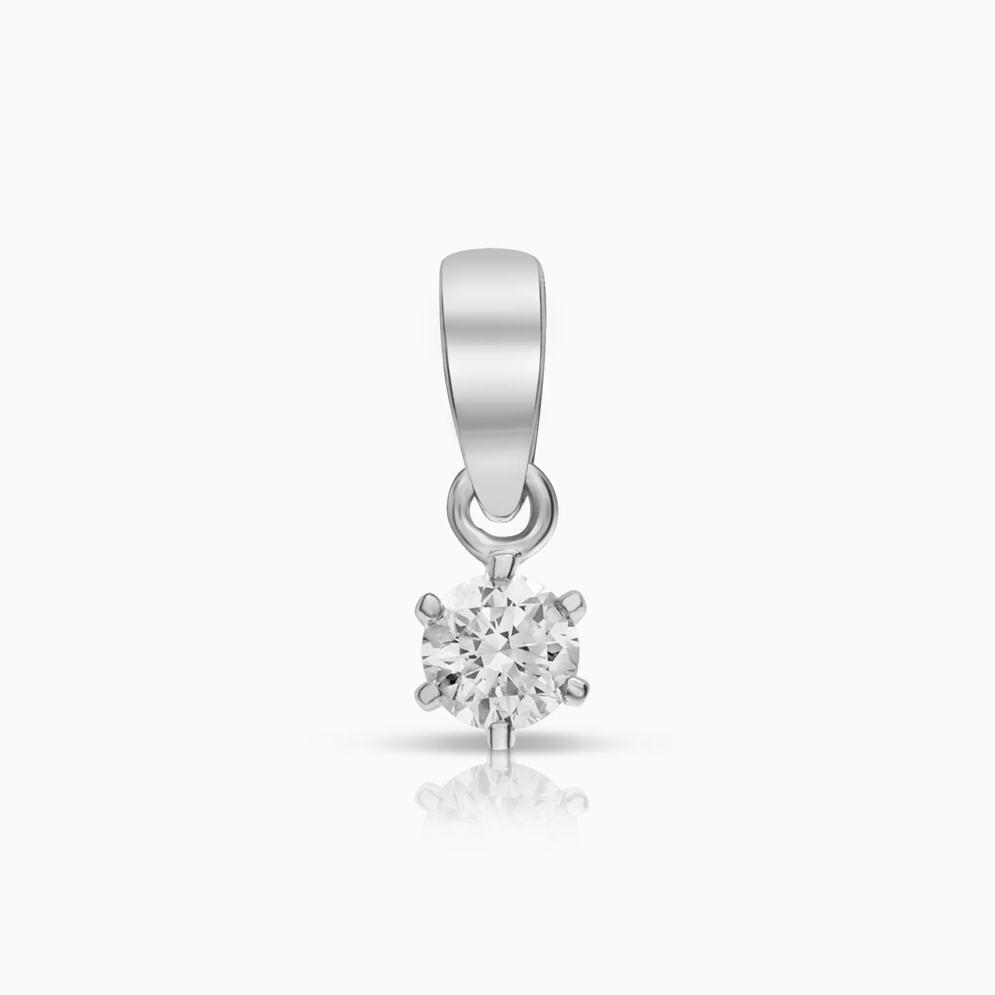 Solitaire pendant 0.11ct 18K white gold
