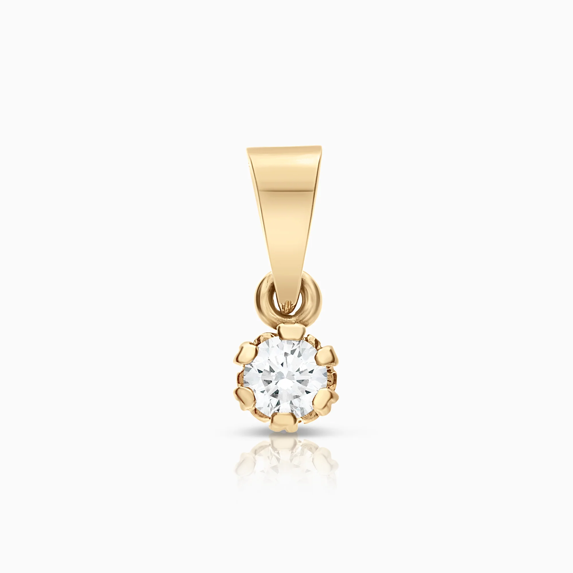 Solitaire pendant 0.12ct 18K gold