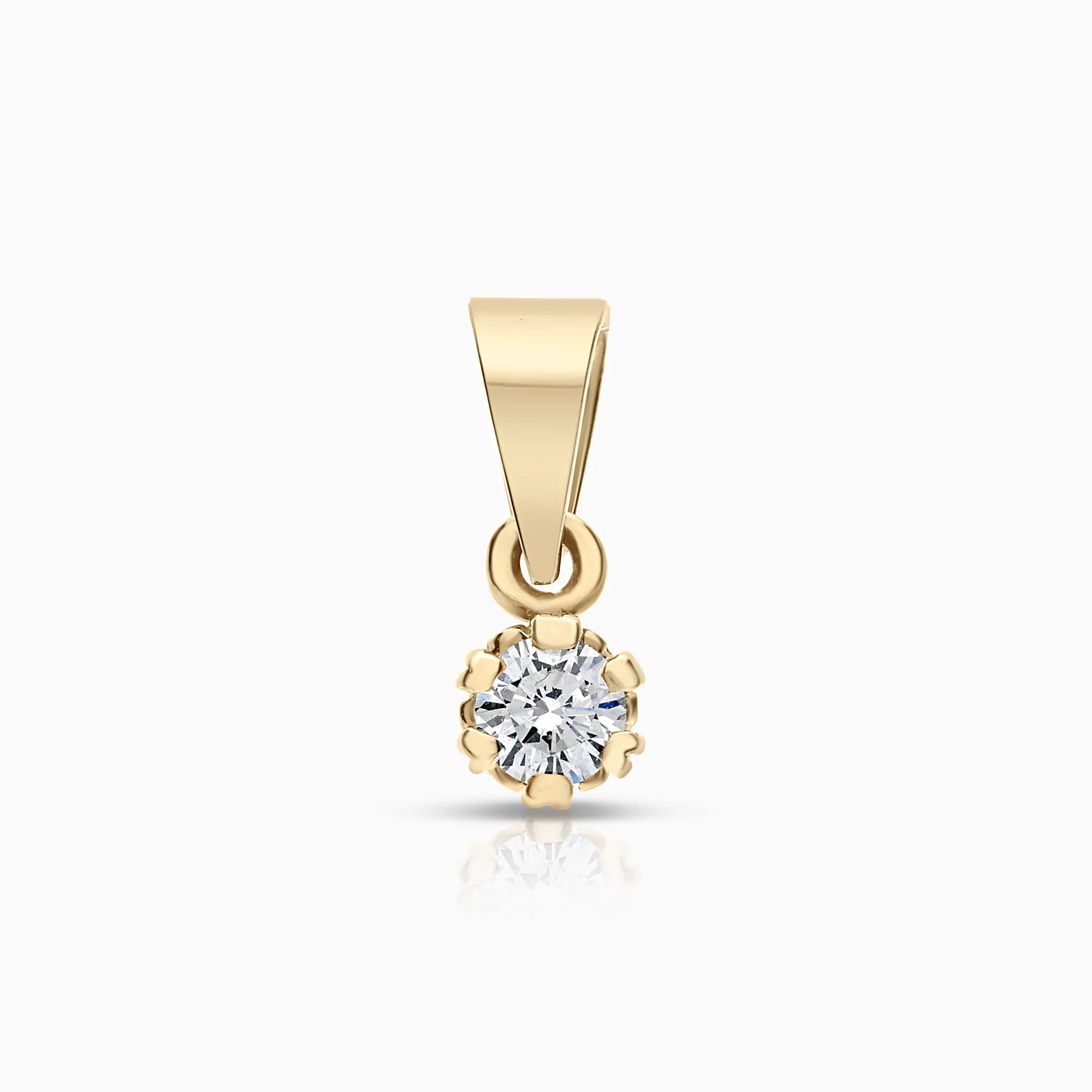 Solitaire pendant 0.12ct 18K gold