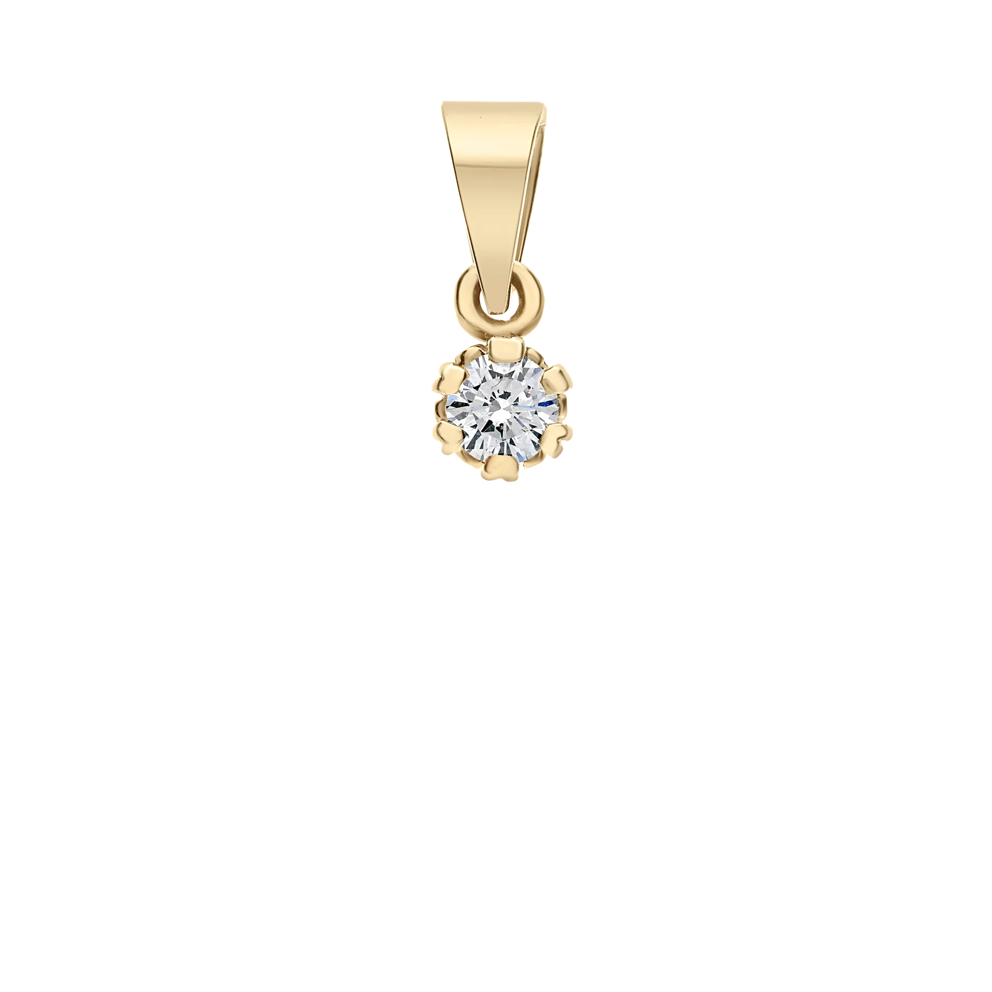 Solitaire pendant 0.12ct 18K gold - Image 2