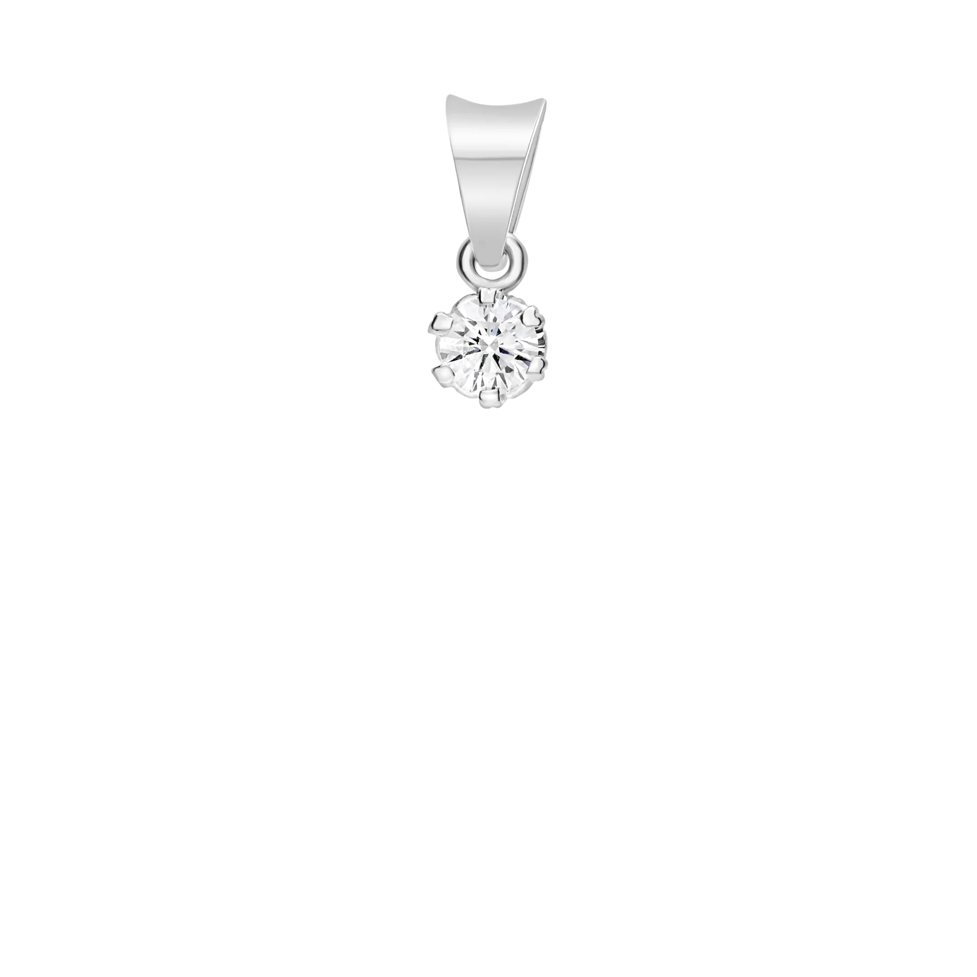 Solitaire pendant 0.12ct 18K white gold - Image 2