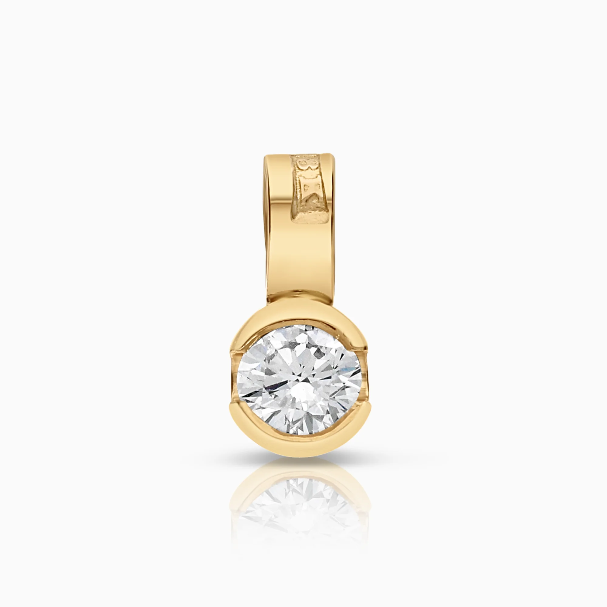 Solitaire pendant 0.13ct 18K gold