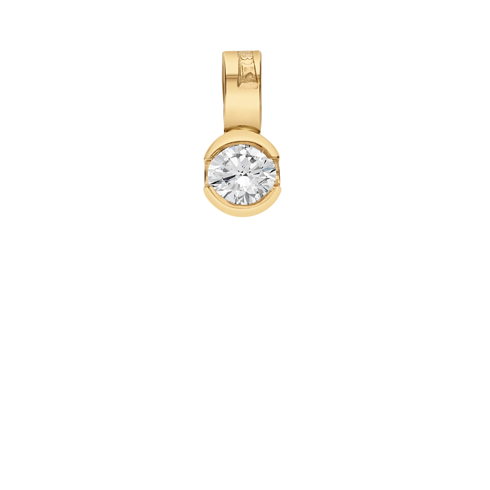 Solitaire pendant 0.13ct 18K gold - Image 2
