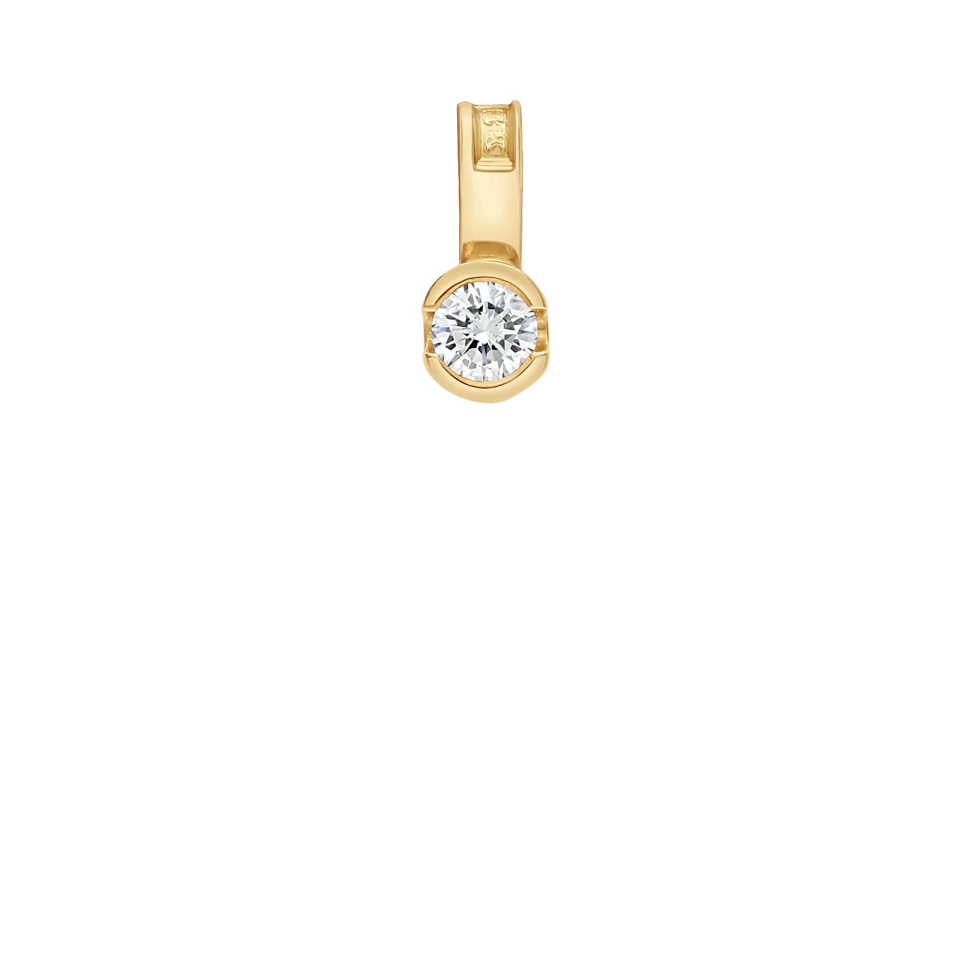 Solitaire pendant 0.13ct 18K gold - Image 2