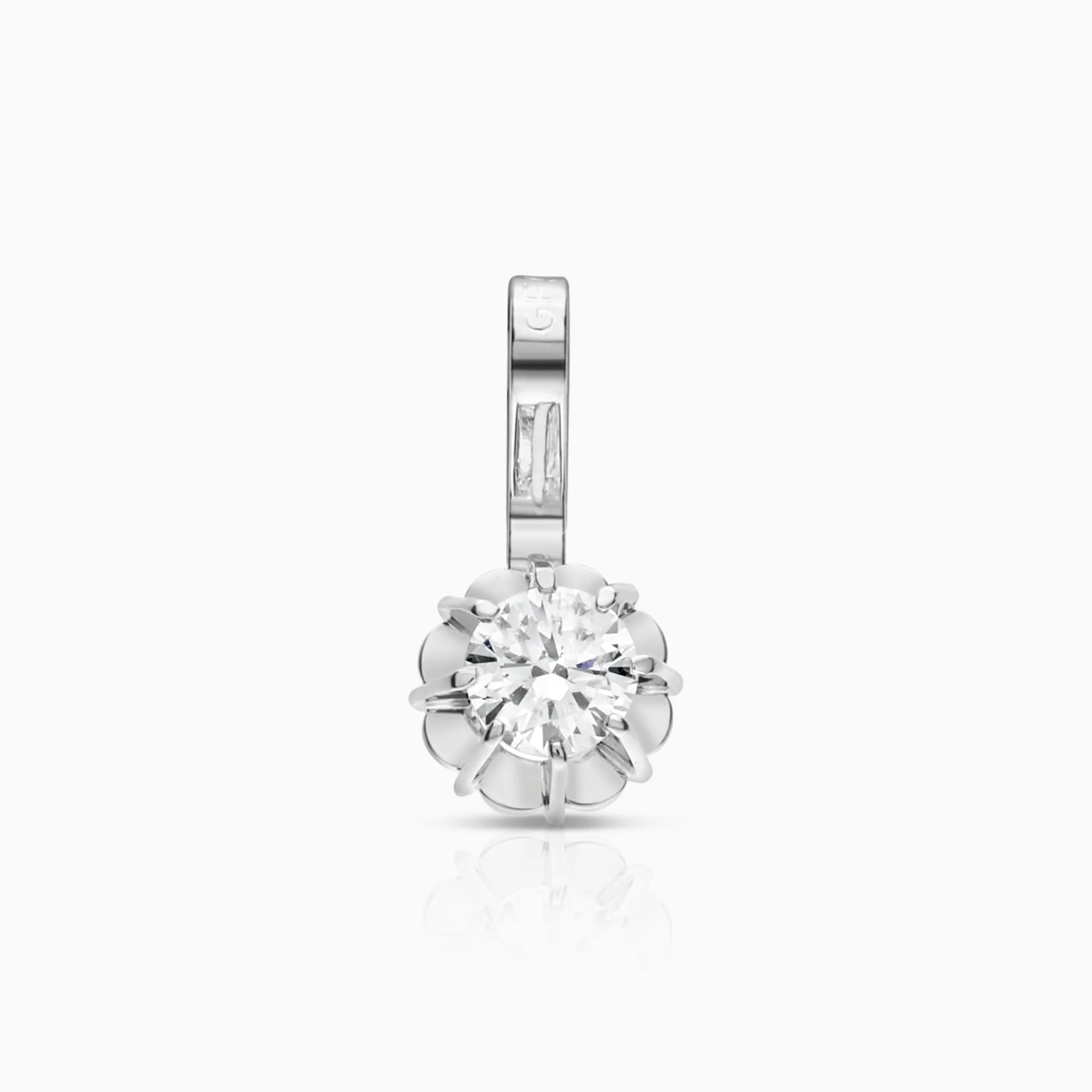 Solitaire pendant 0.14ct 18K white gold