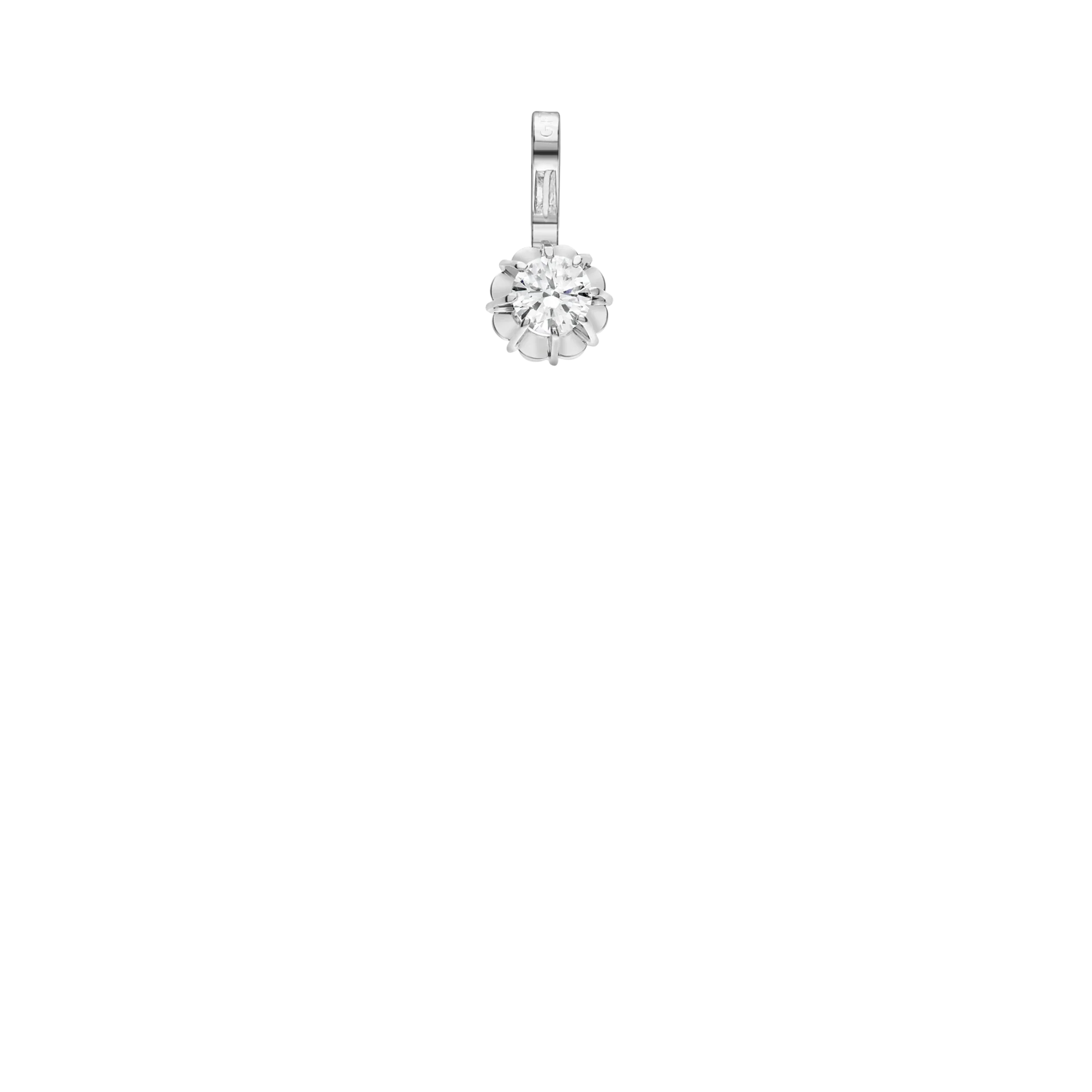 Solitaire pendant 0.14ct 18K white gold - Image 2
