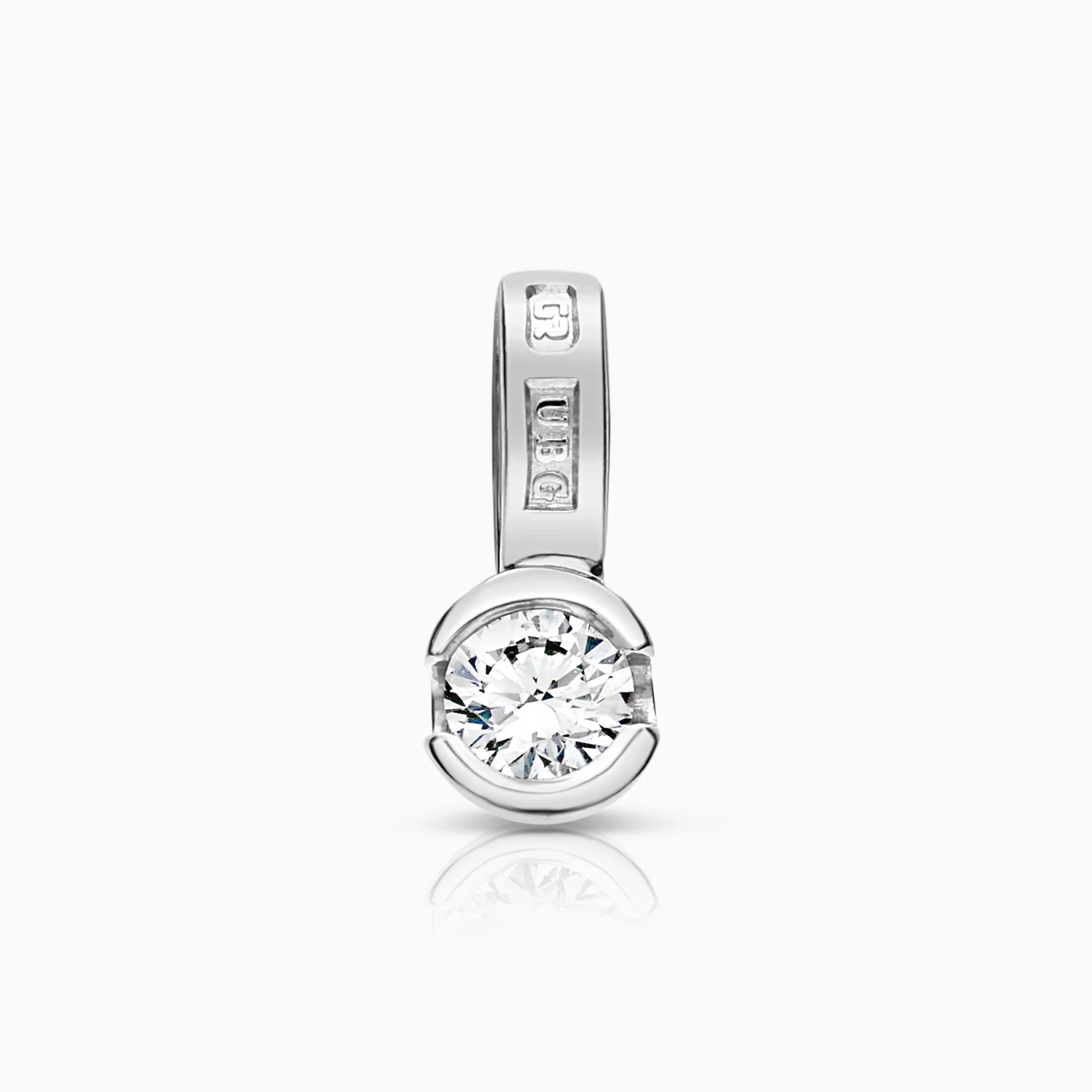 Solitaire pendant 0.15ct 18K white gold