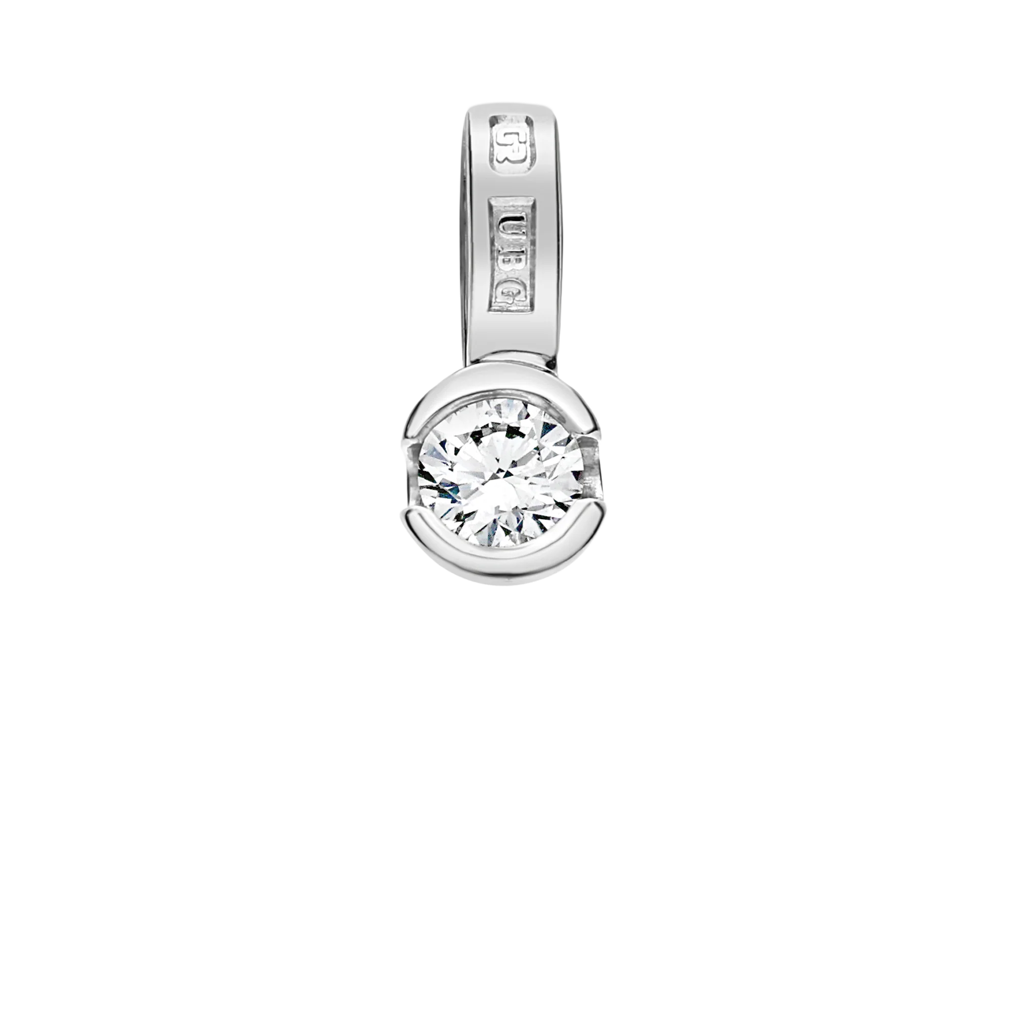 Solitaire pendant 0.15ct 18K white gold - Image 2