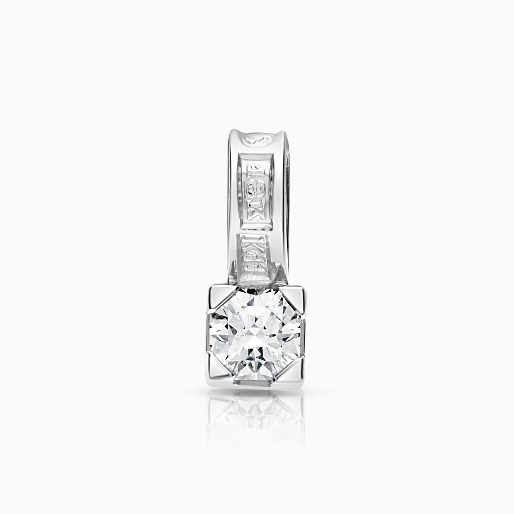 Solitaire pendant 0.16ct 18K white gold
