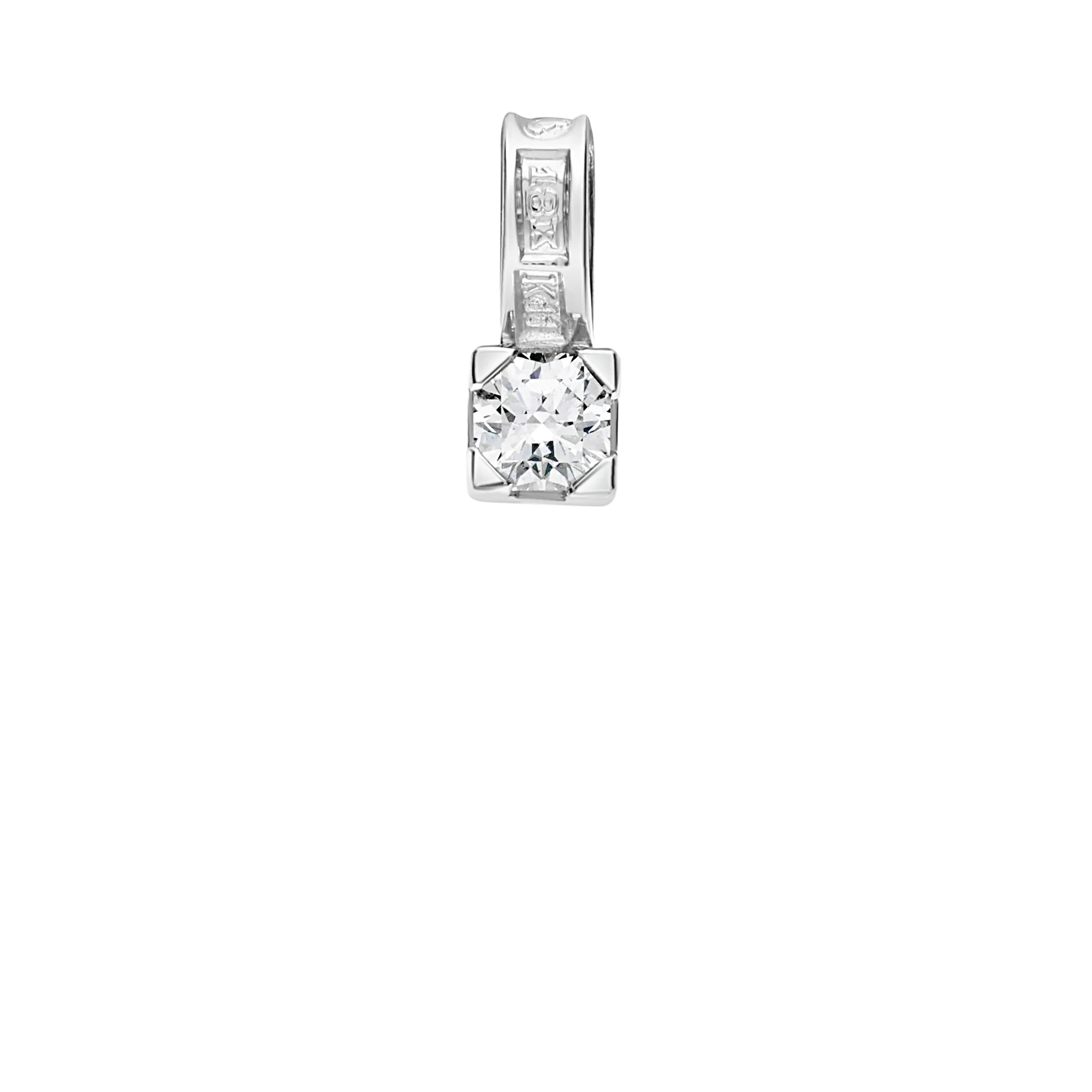 Solitaire pendant 0.16ct 18K white gold - Image 2