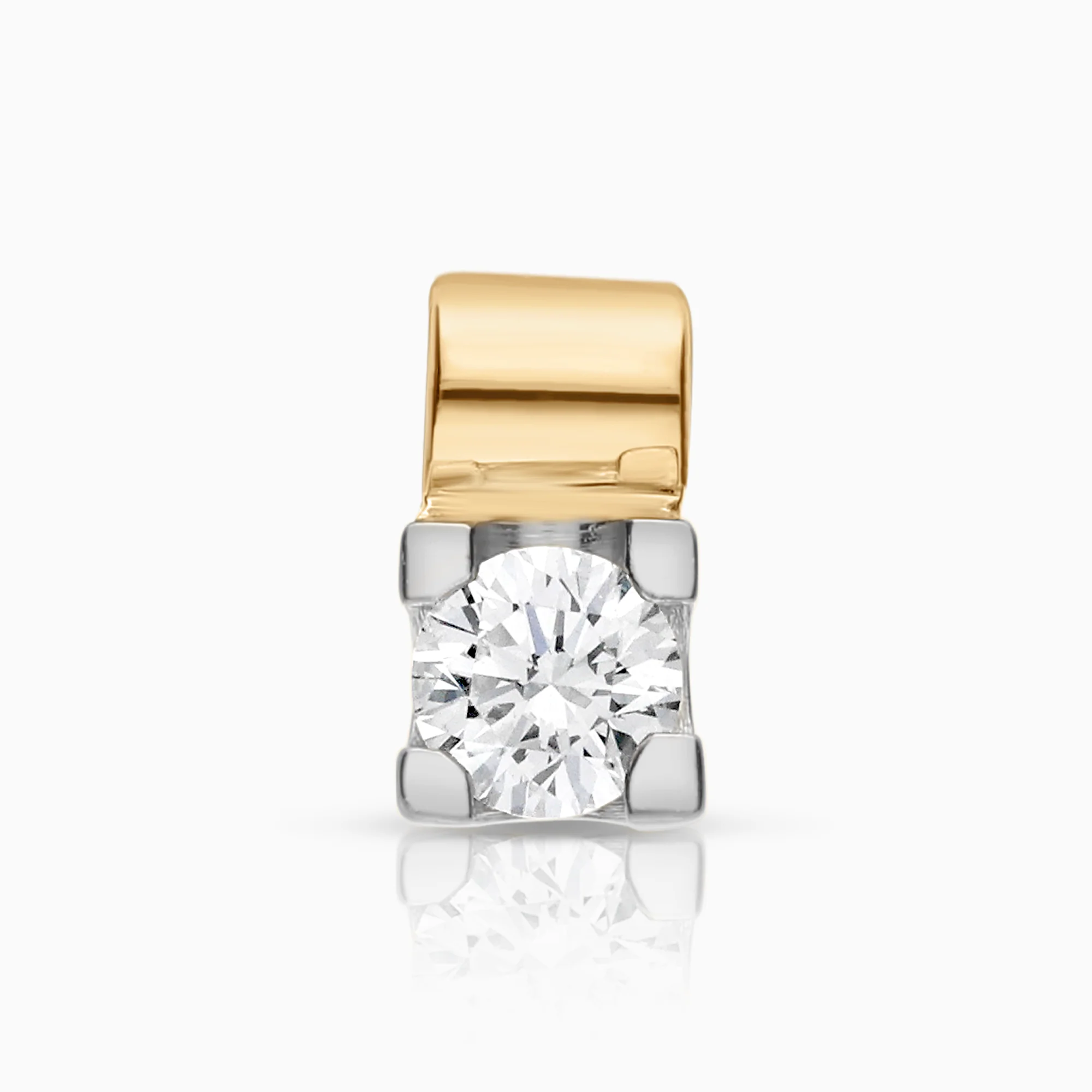 Solitaire pendant 0.20ct 18K gold