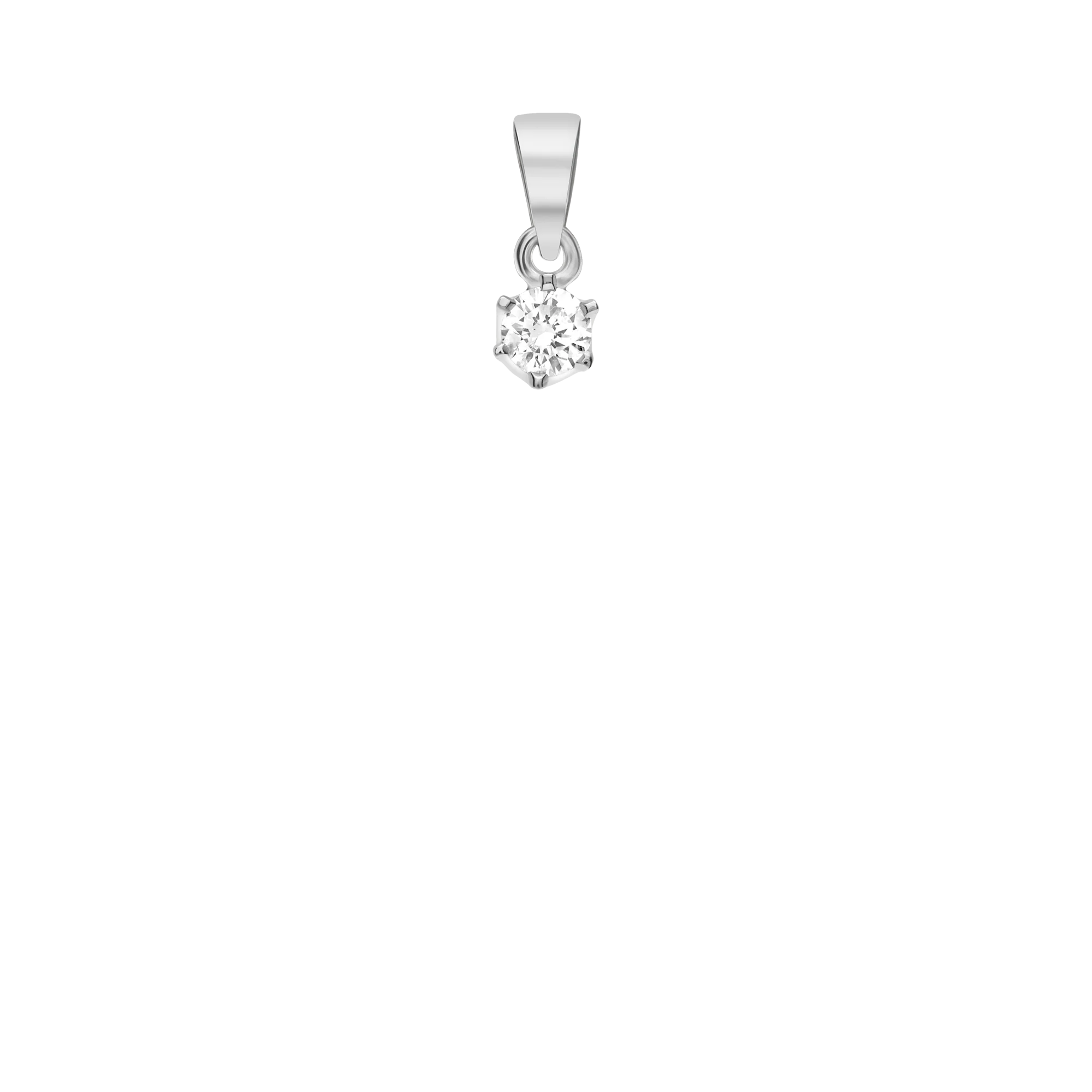 Solitaire Pendant 0.22ct 18K White Gold - Image 2
