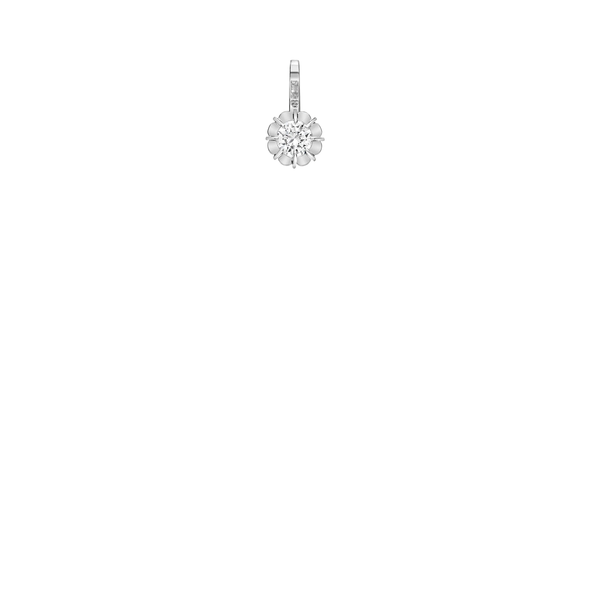 Solitaire pendant 0.24ct 18K white gold - Image 2