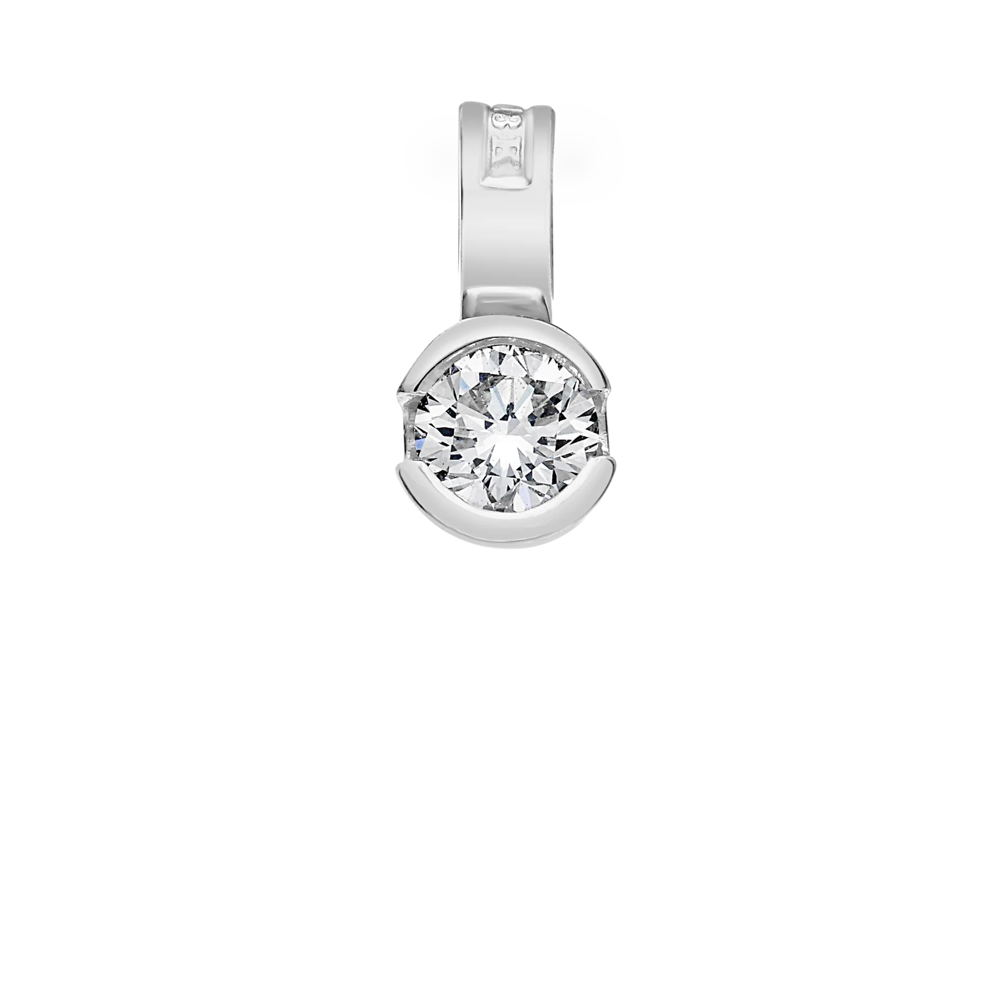 Solitaire pendant 0.25ct 18K white gold - Image 2