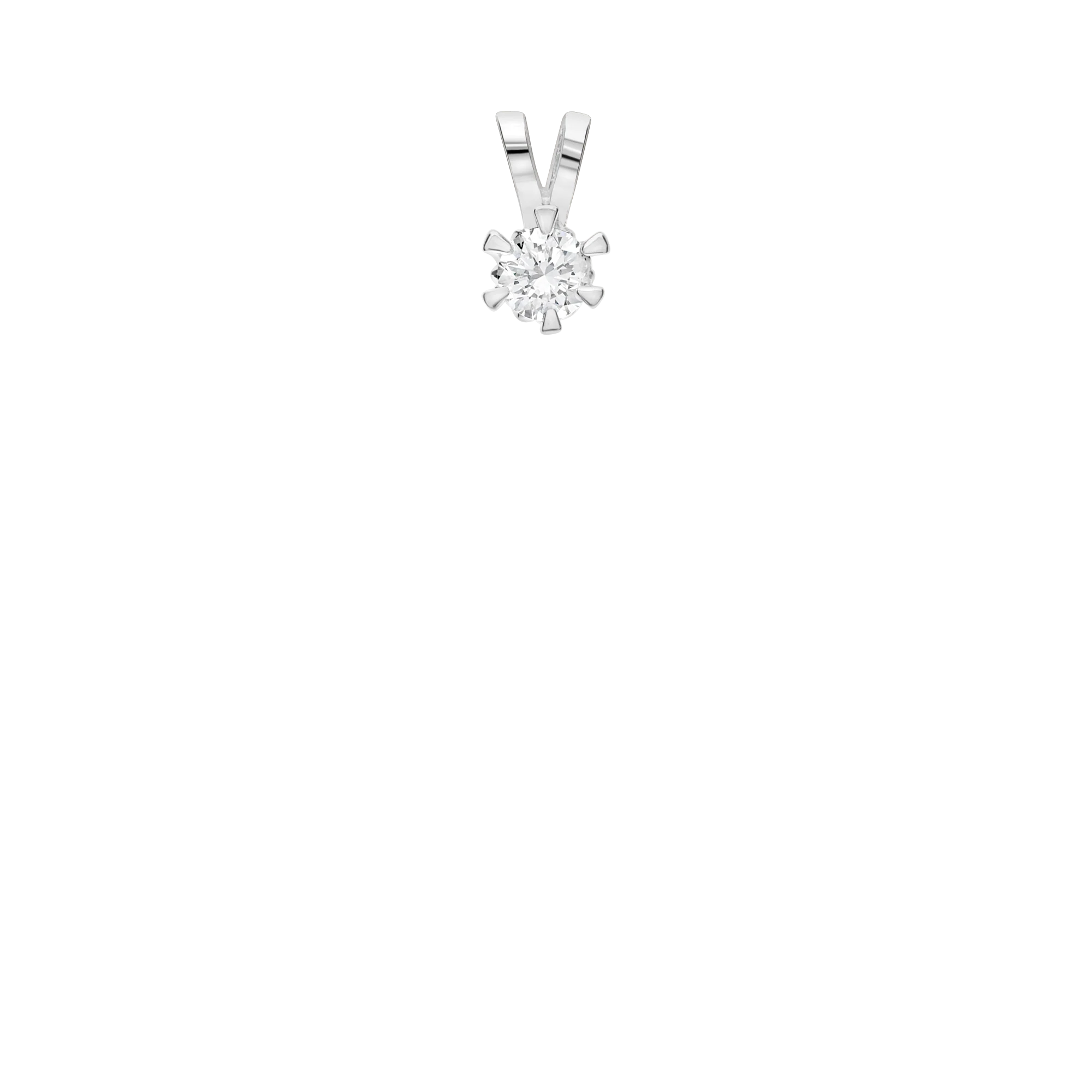 Solitaire pendant 0.25ct 18K white gold - Image 2
