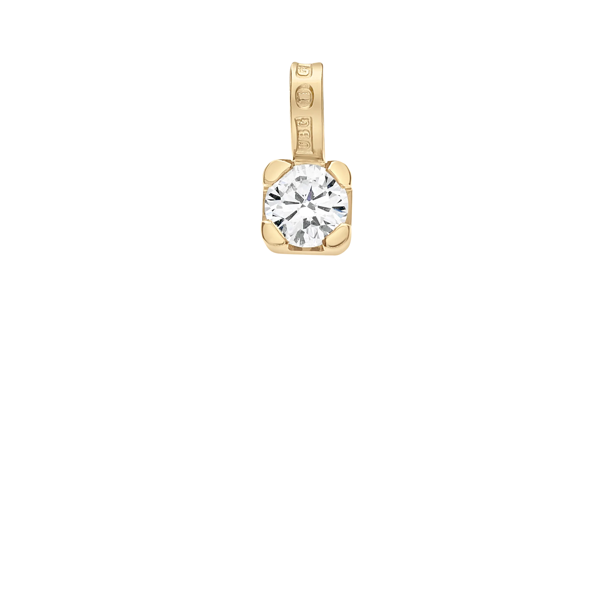 Solitaire pendant 0.26ct 18K gold - Image 2
