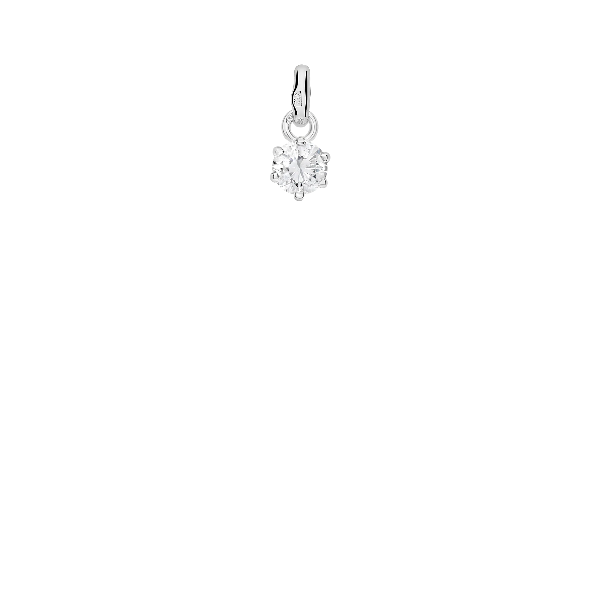 Solitaire pendant 0.30ct 18K white gold - Image 2