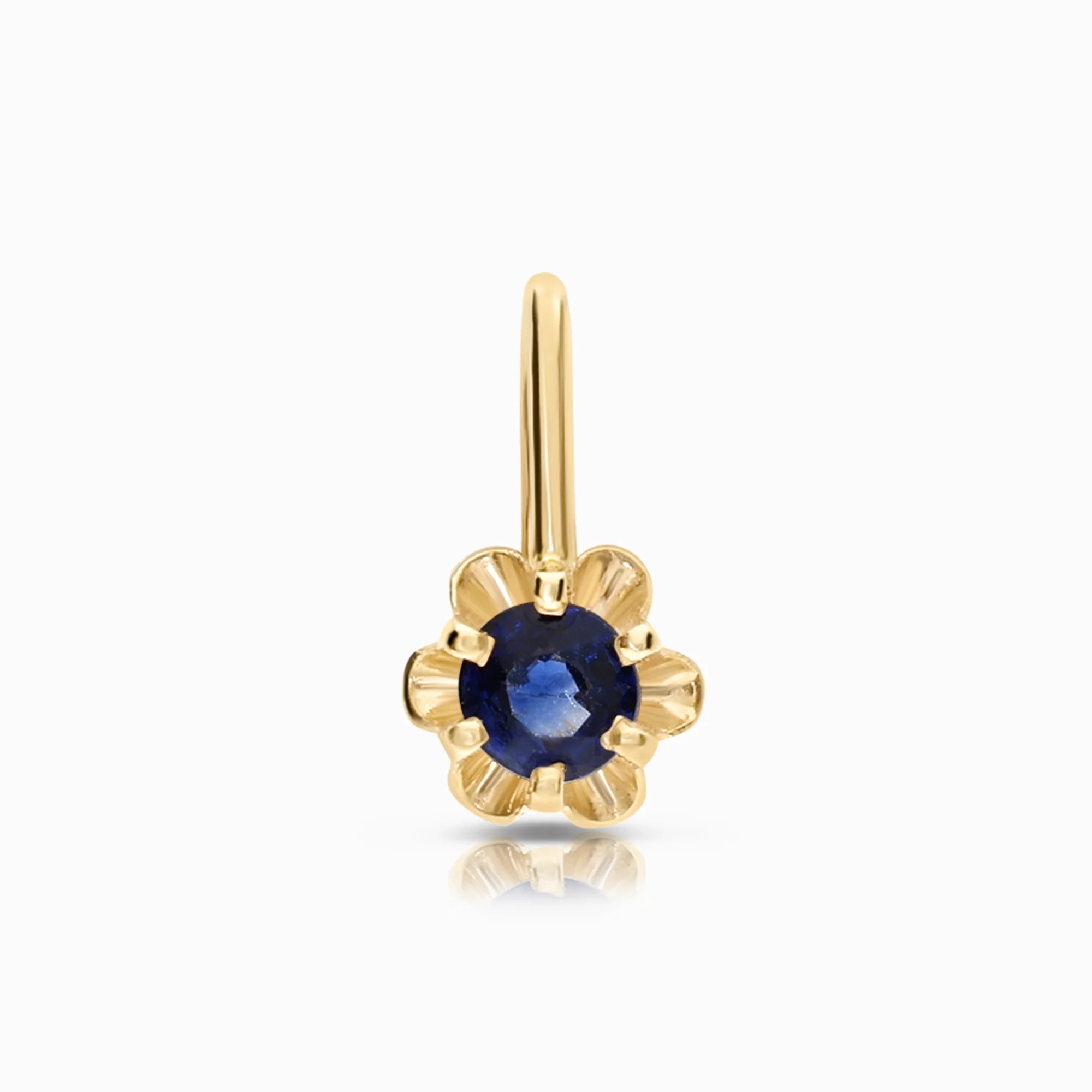 Solitaire pendant blue sapphire 0.27g 18K gold