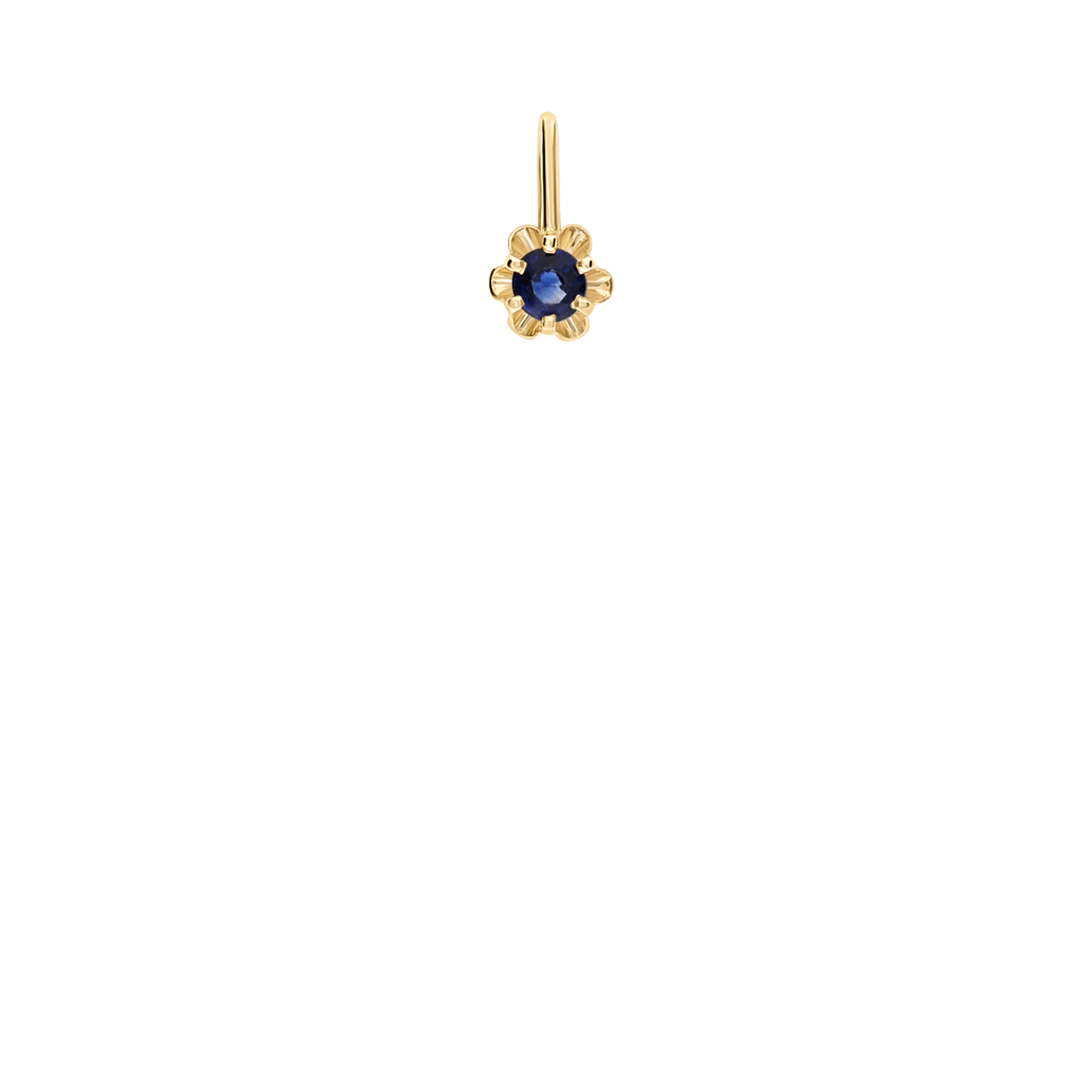 Solitaire pendant blue sapphire 0.27g 18K gold - Image 2