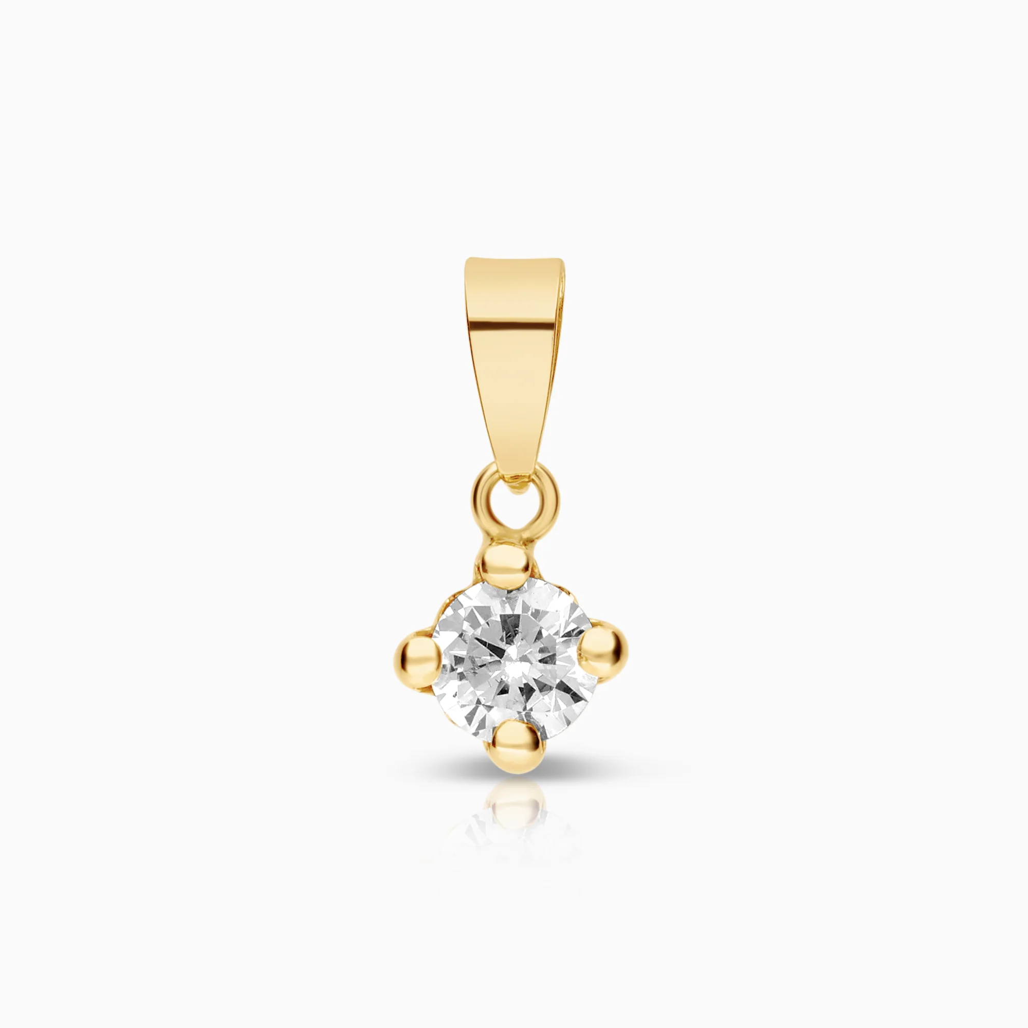Solitaire pendant cubic zirconia 0.28g 18K gold