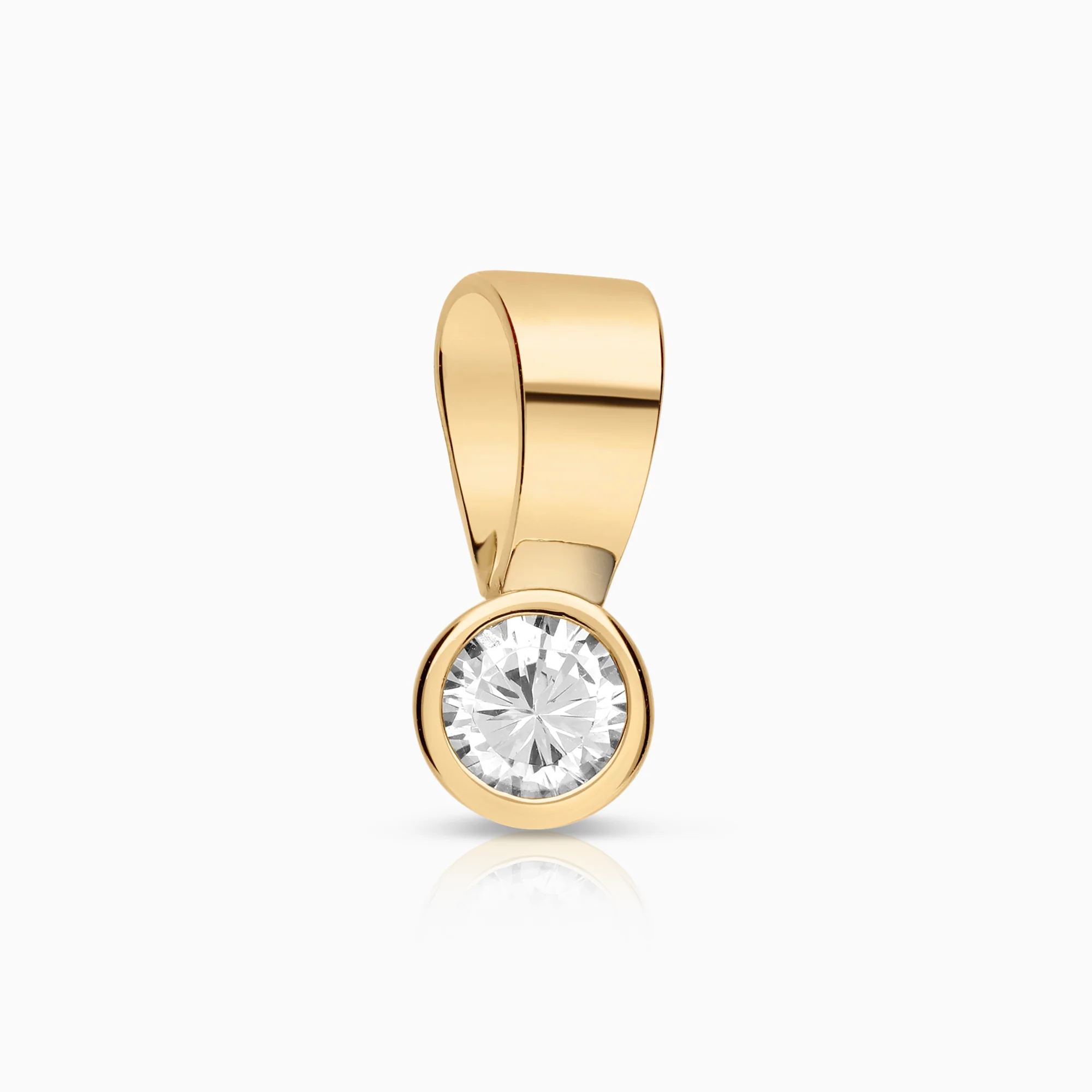 Solitaire pendant cubic zirconia 1.78g 18K gold