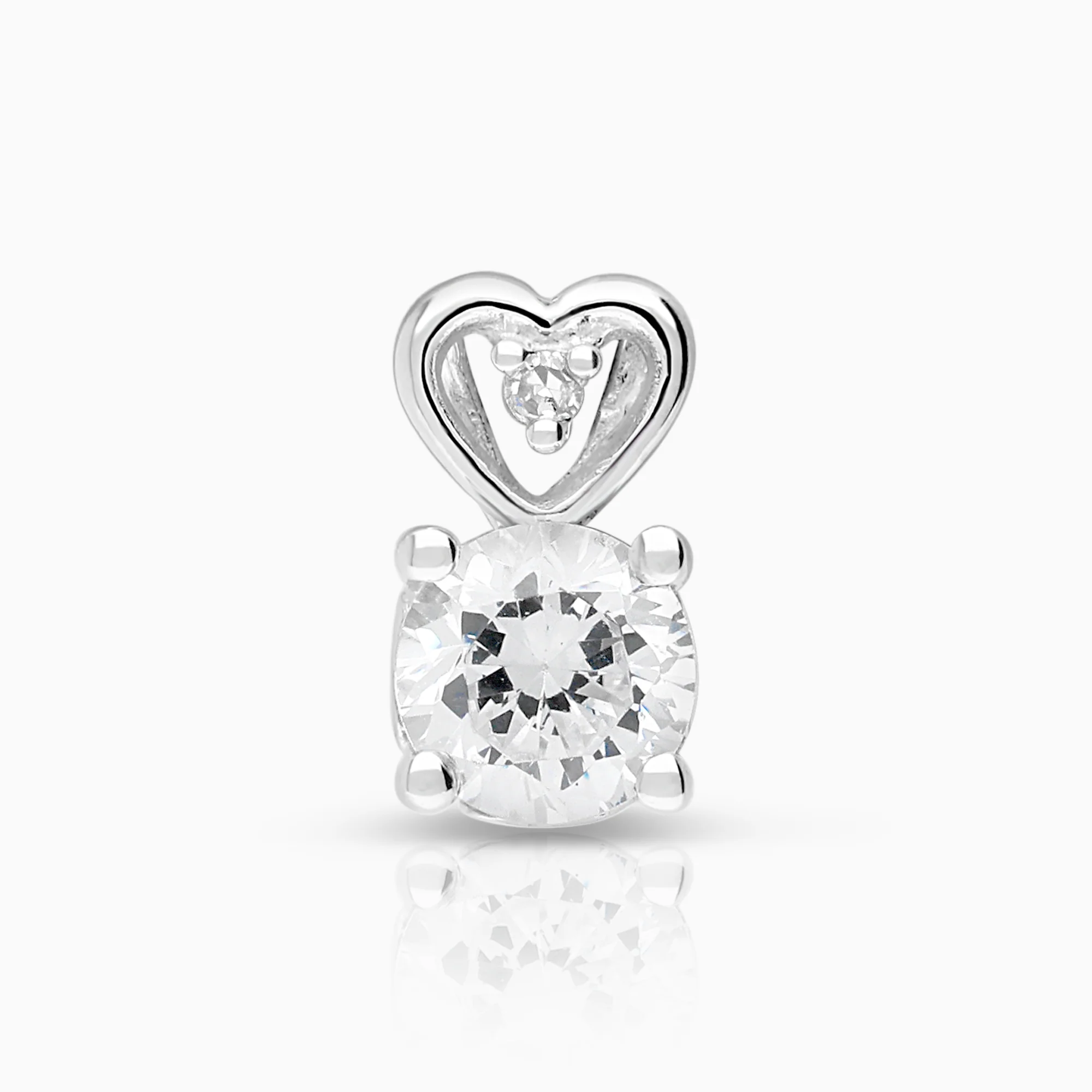 Solitaire pendant cubic zirconia 18K white gold