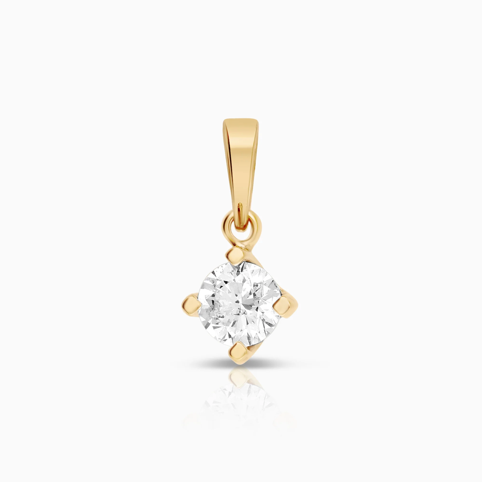 Solitaire pendant diamond 0.20ct 18K gold