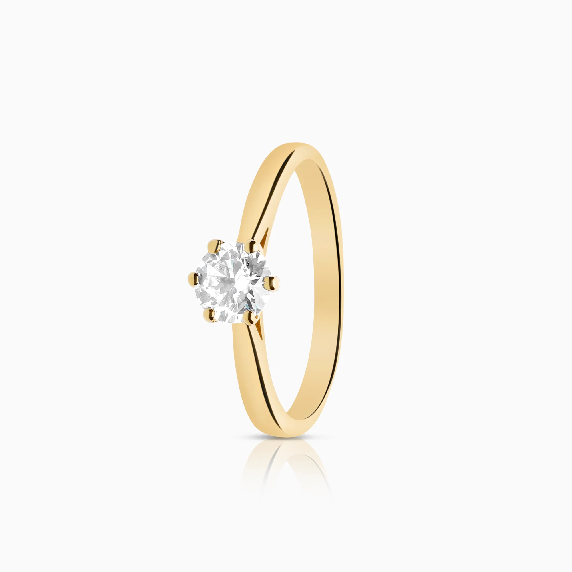 Solitaire ring lab-grown diamond 0.50ct 18K gold