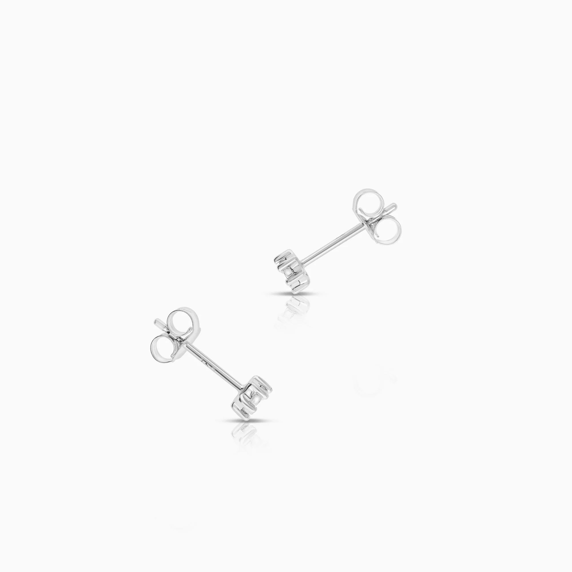 Solitaire earrings 0.02ct 18K white gold - Image 2