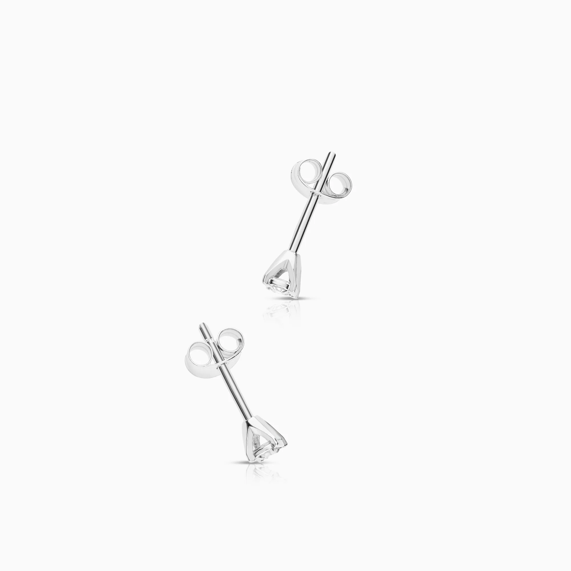 Solitaire earrings 0.03ct 18K white gold - Image 2