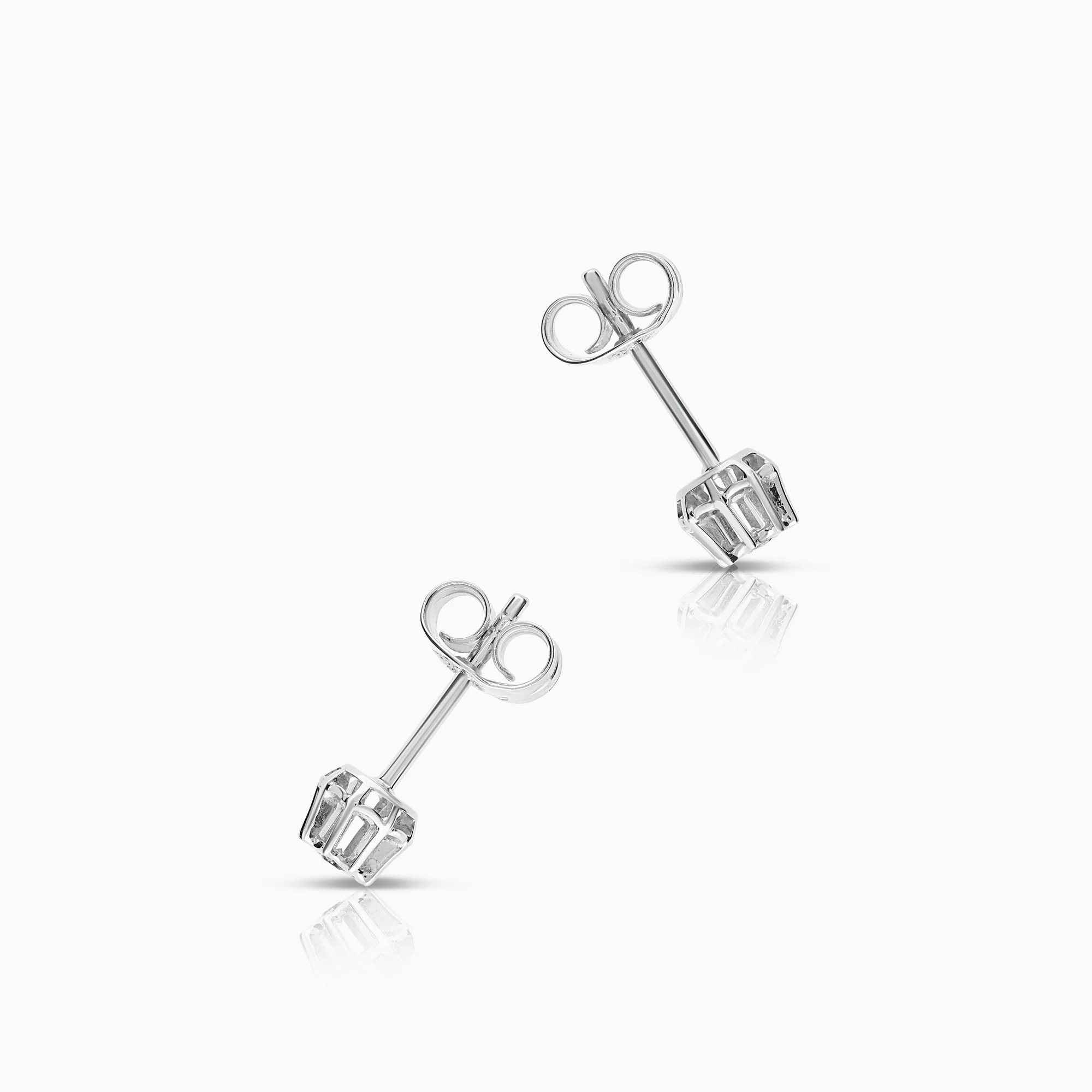 Solitaire earrings 0.03ct 18K white gold - Image 2