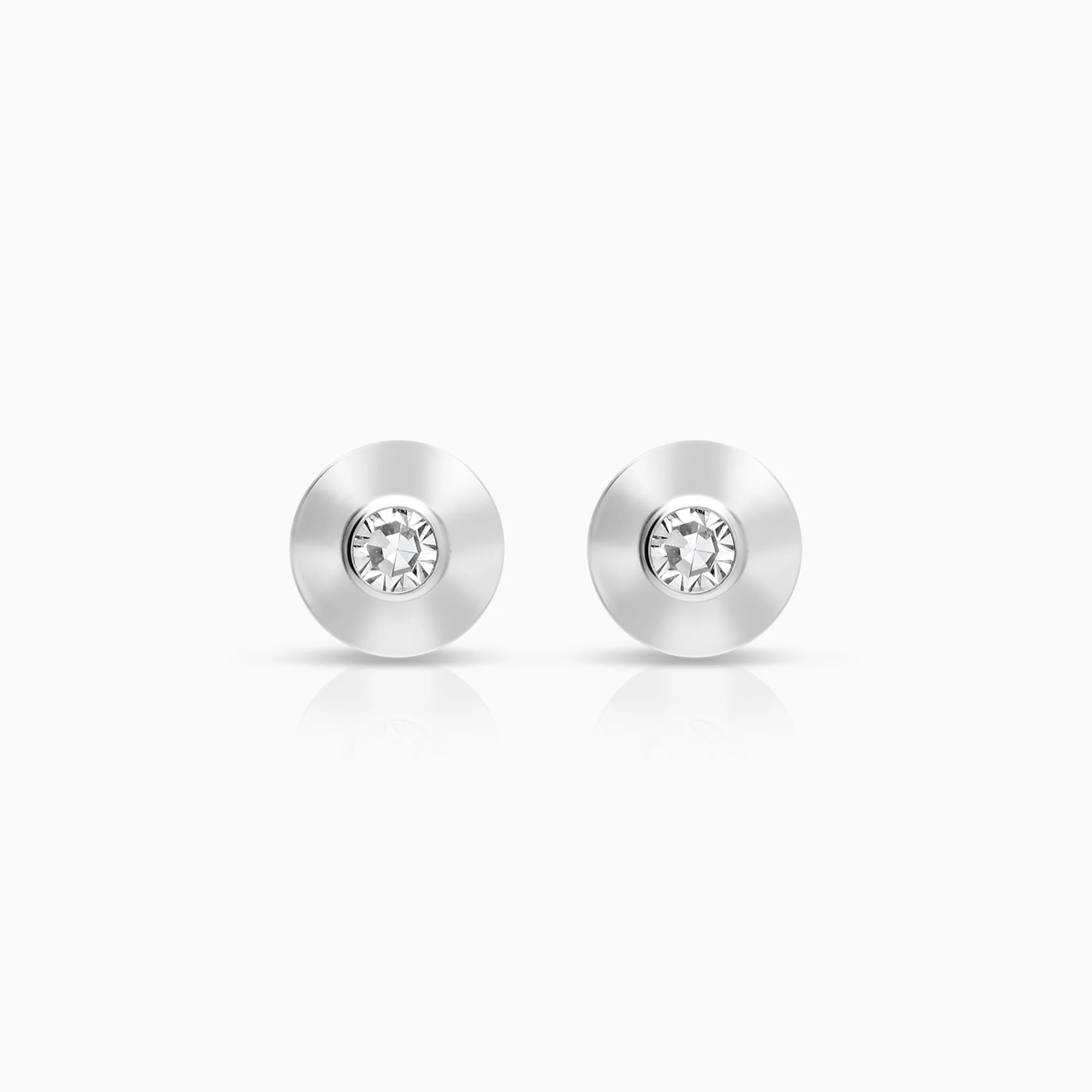 Solitaire earrings 0.04ct 18K white gold