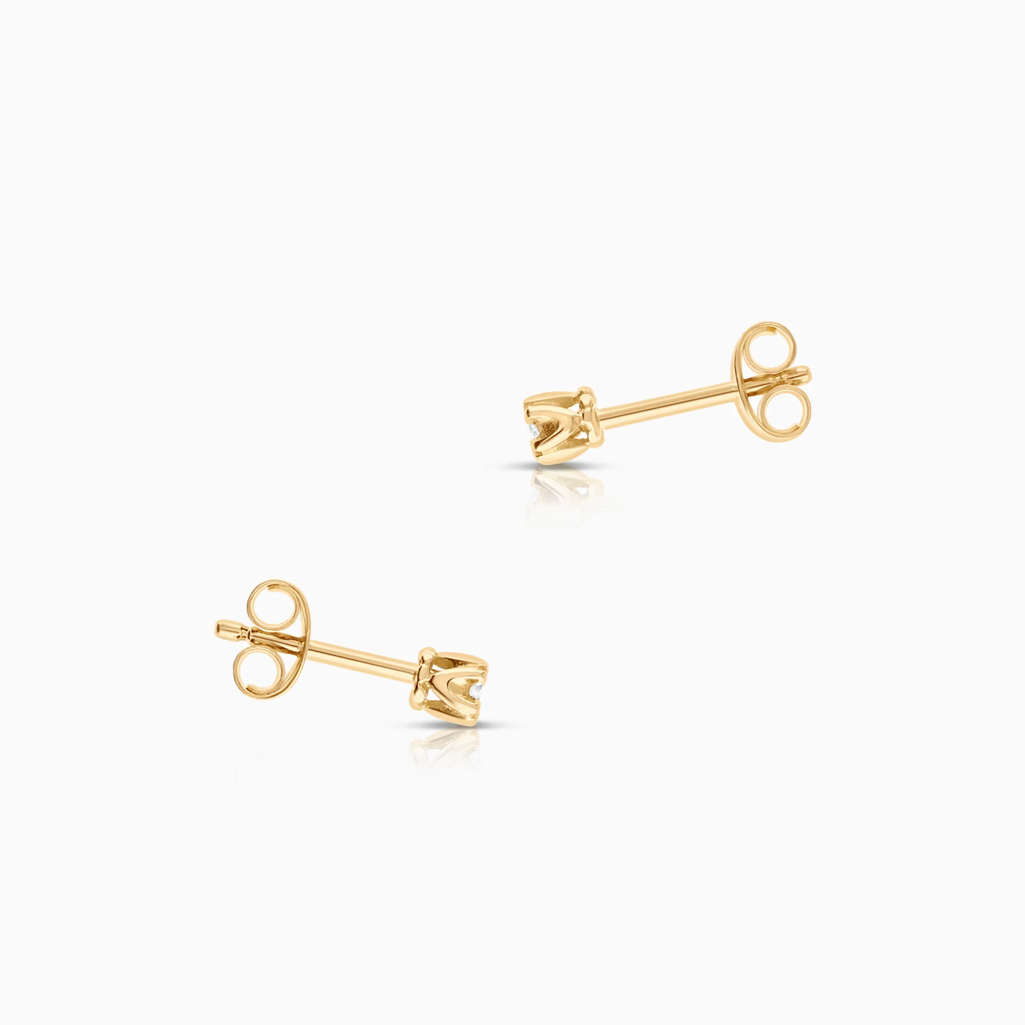 Solitaire earrings 0.06ct 18K gold - Image 2