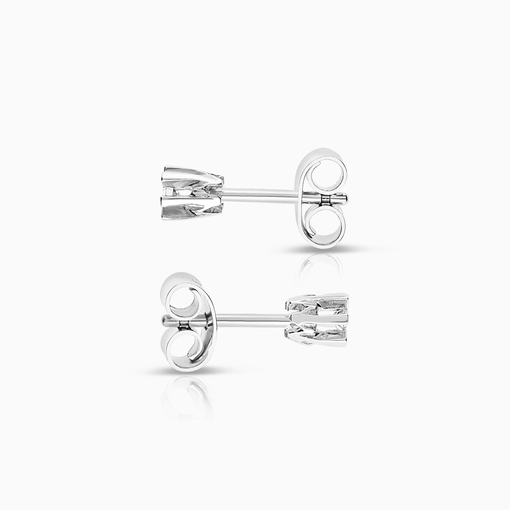 Solitaire earrings 0.06ct 18K white gold - Image 2