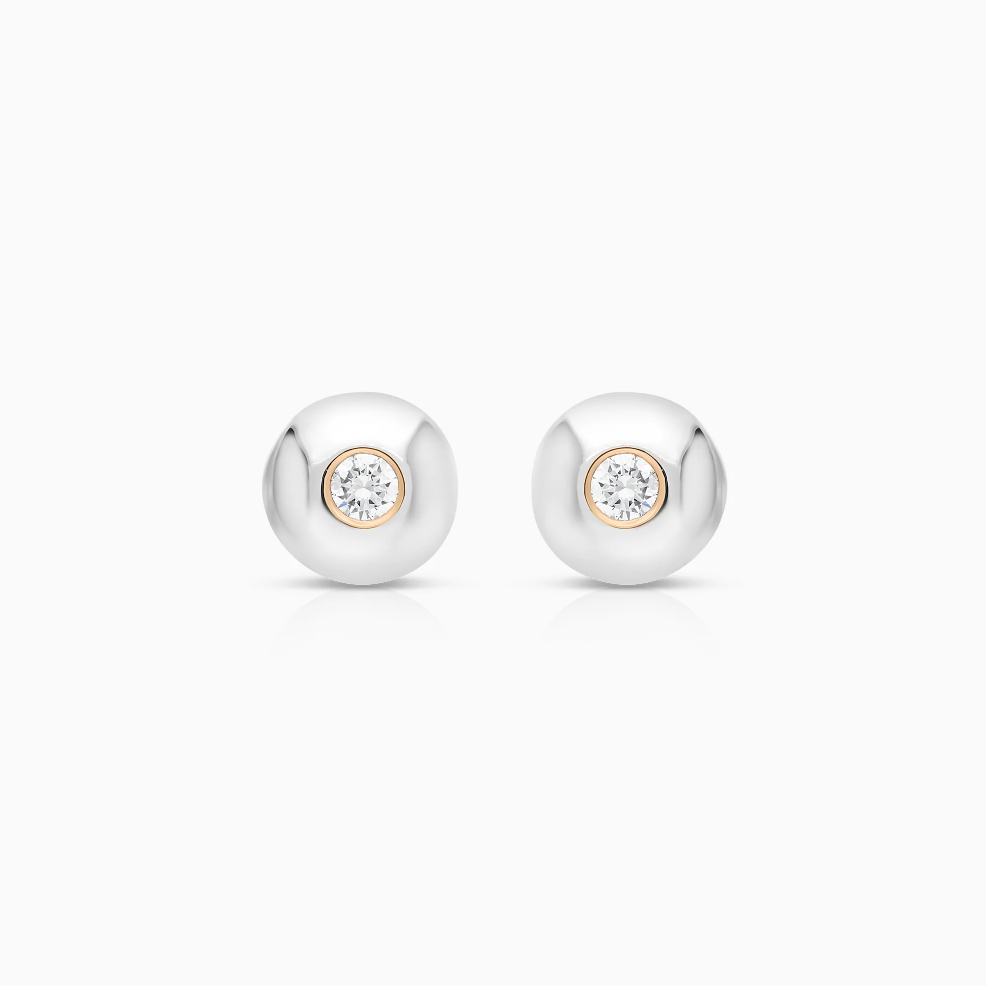 Solitaire earrings 0.10ct 14K white gold