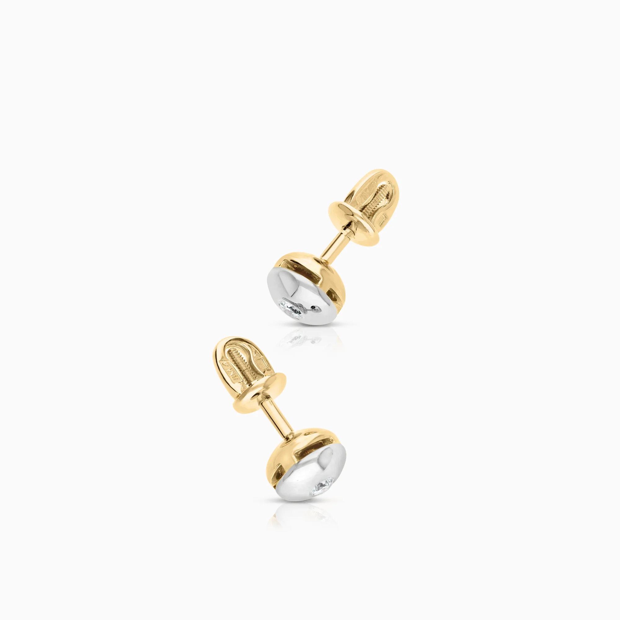 Solitaire earrings 0.10ct 14K white gold - Image 2