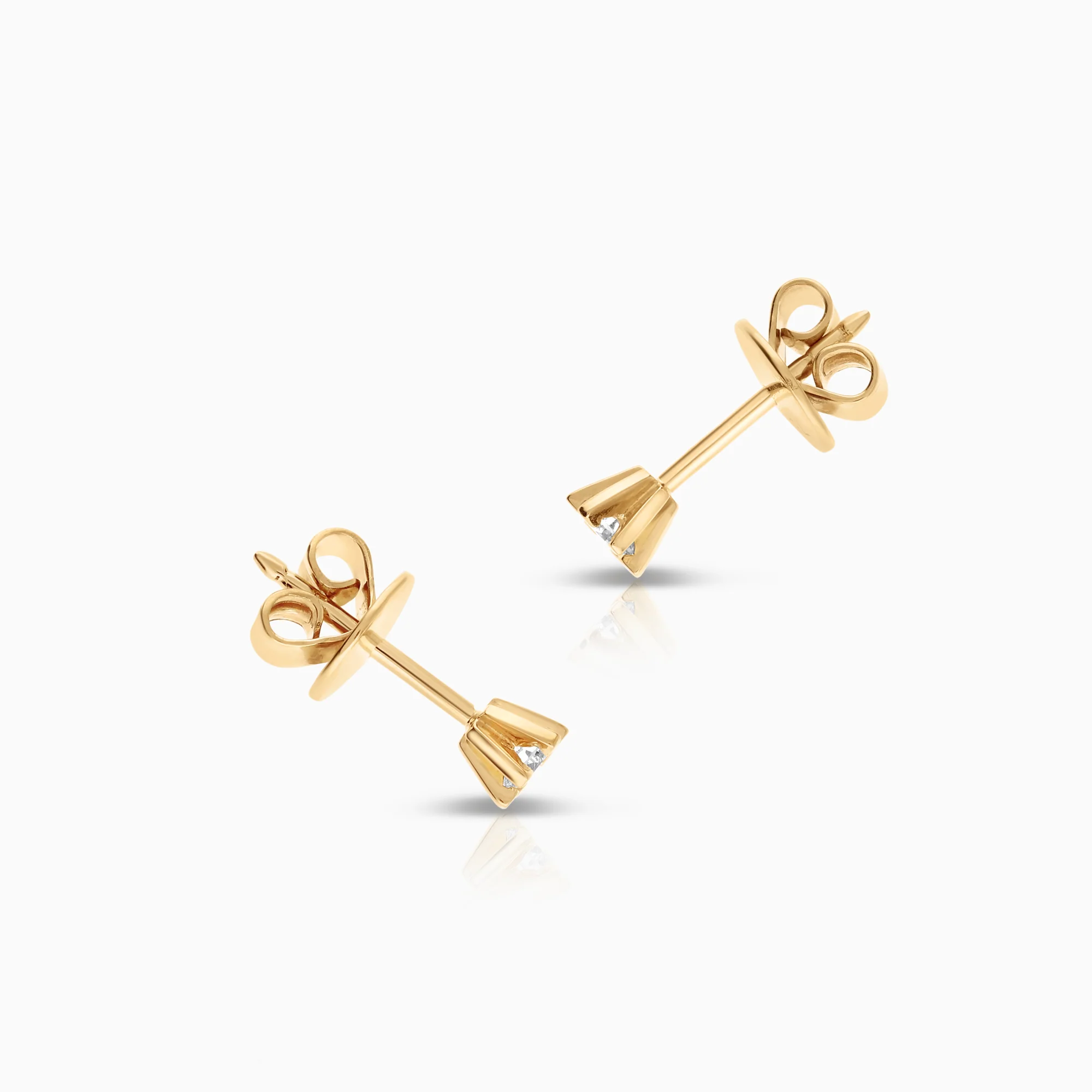 Solitaire earring 0.10ct 18K gold - Image 2