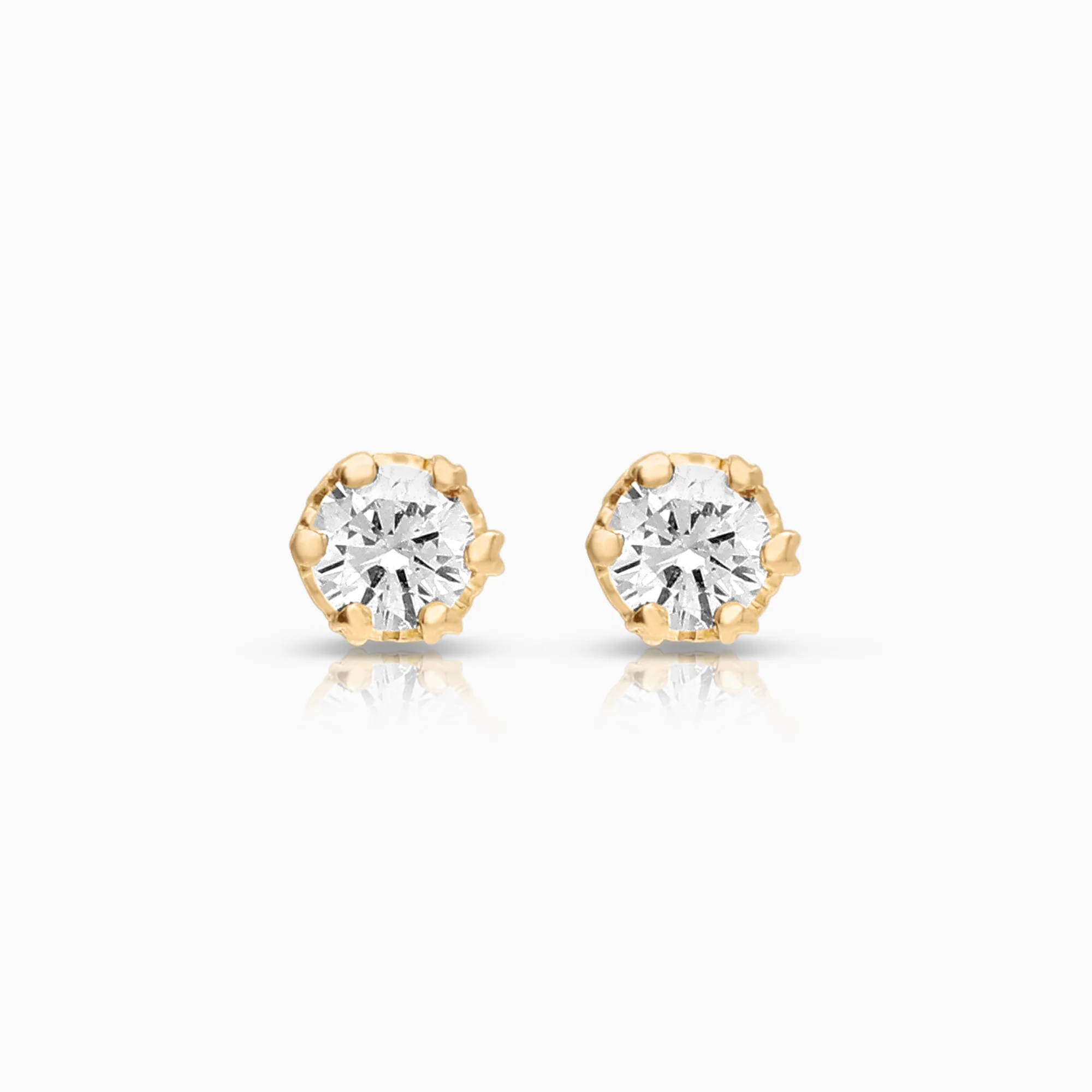 Solitaire earrings 0.10ct 18K gold