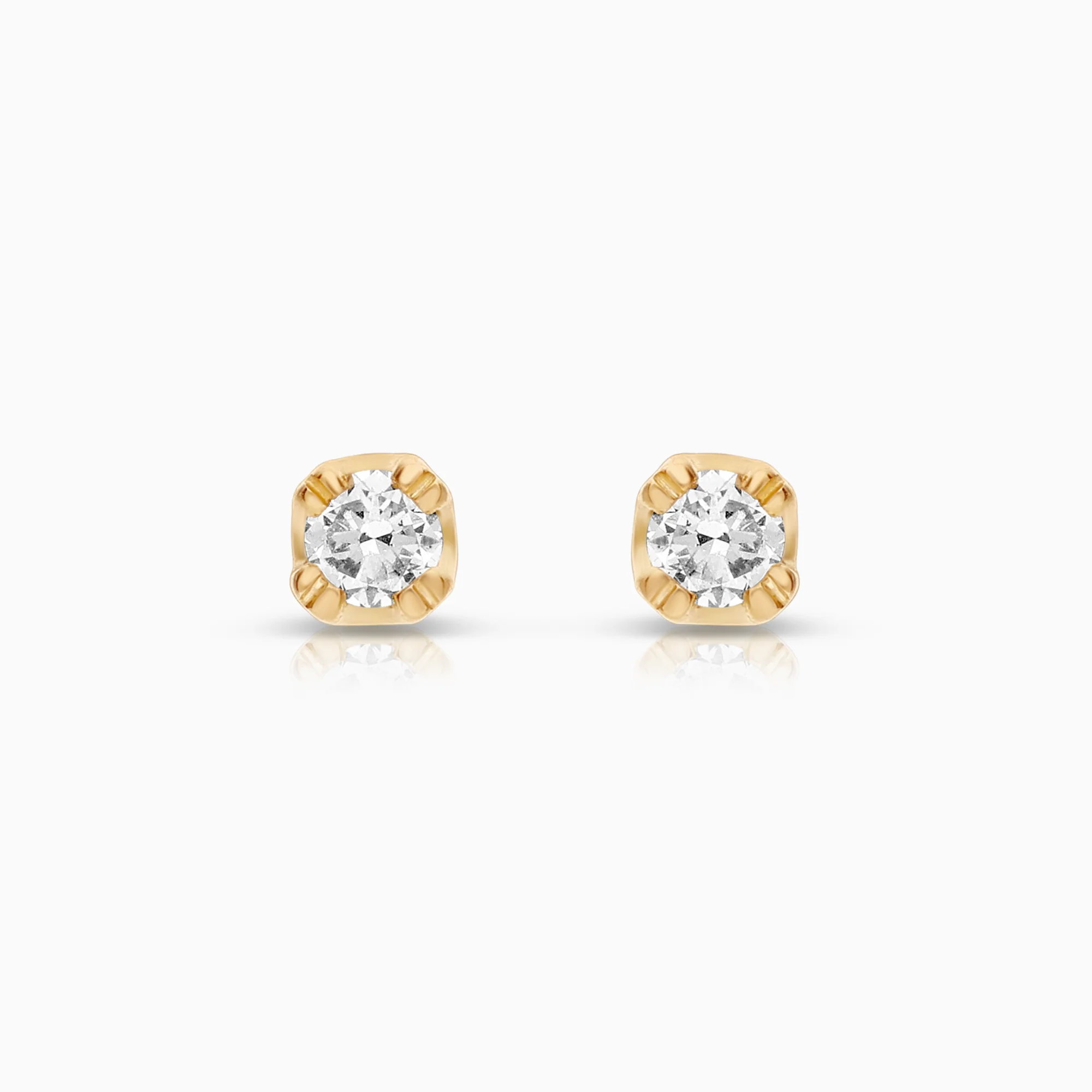 Solitaire earrings 0.10ct 18K gold